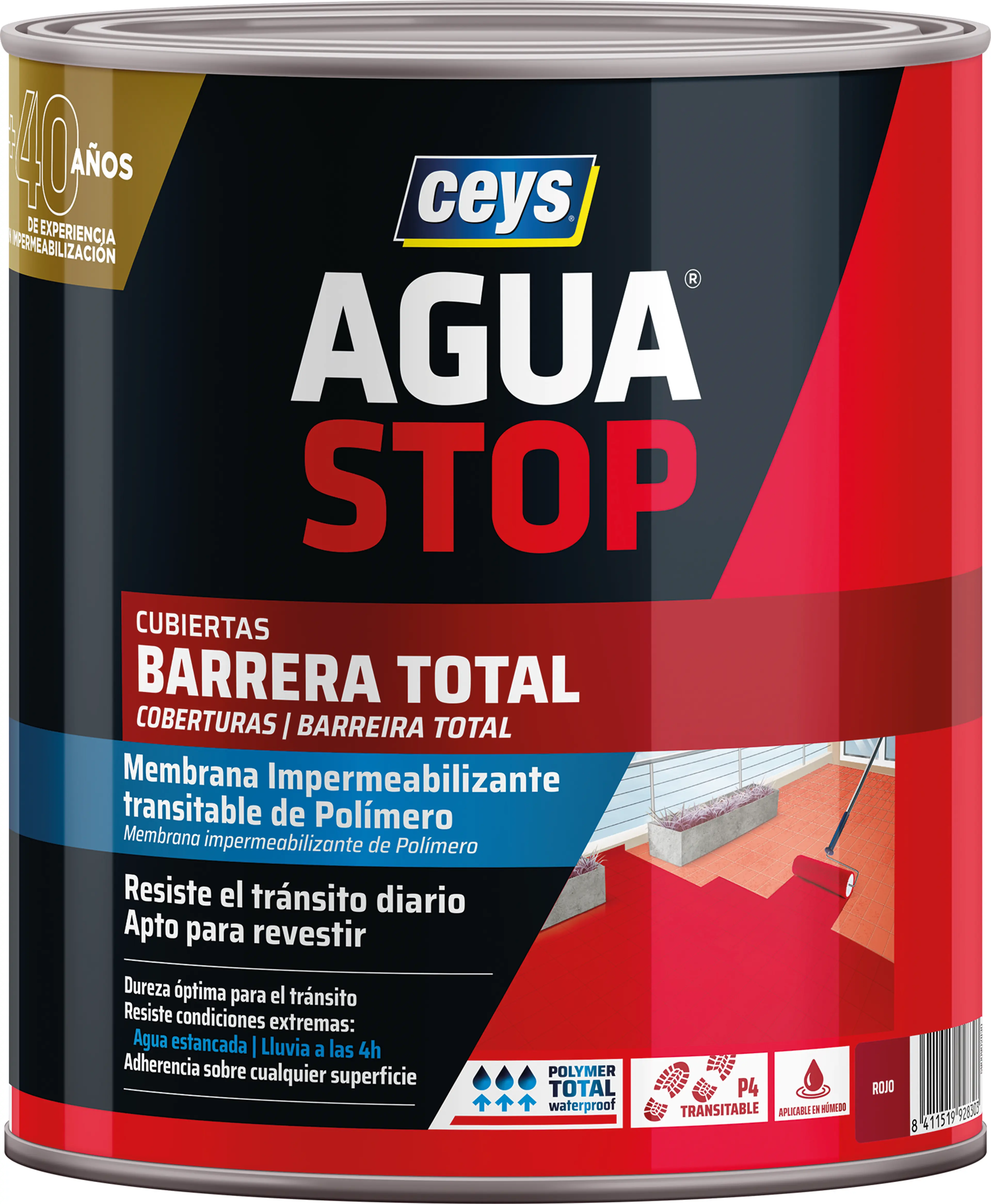 AGUA STOP BARRE.TOTAL 1KG ROJO