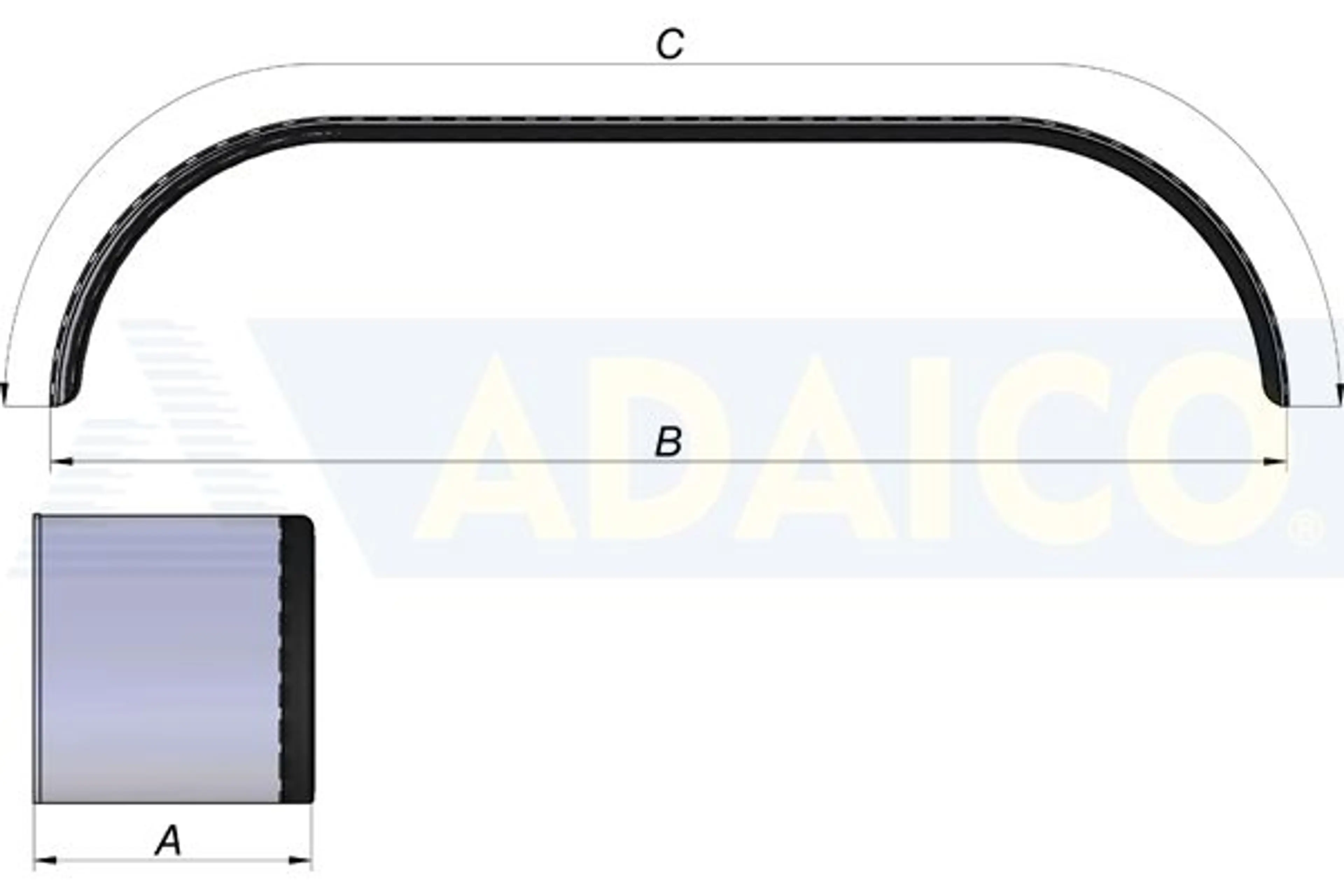 ALETA TRIDENT CHAPA-GOMA 500X4750X3