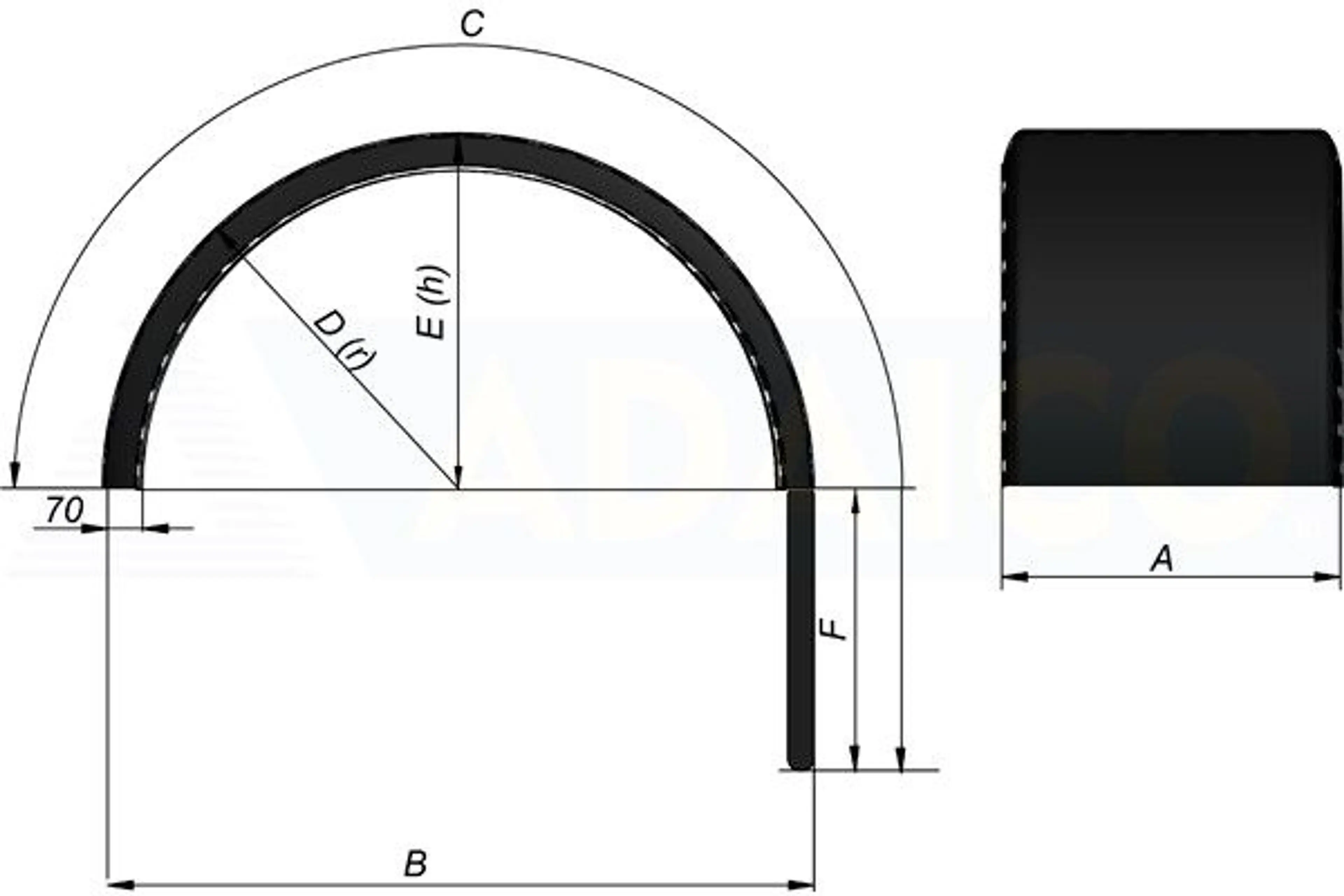 ALETA REDONDA PARLOK 680X2050X1160