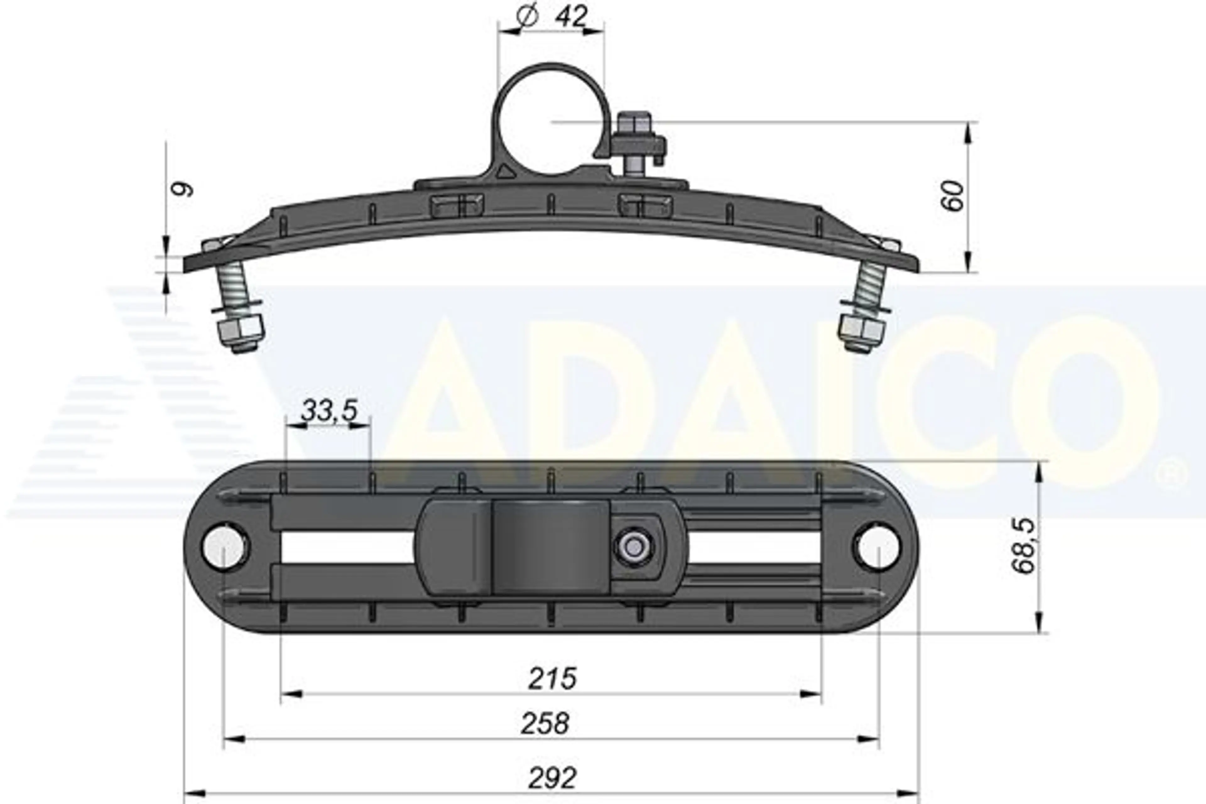 BRIDA SOPORTE ALETA PLAST.Ø42 REGUL