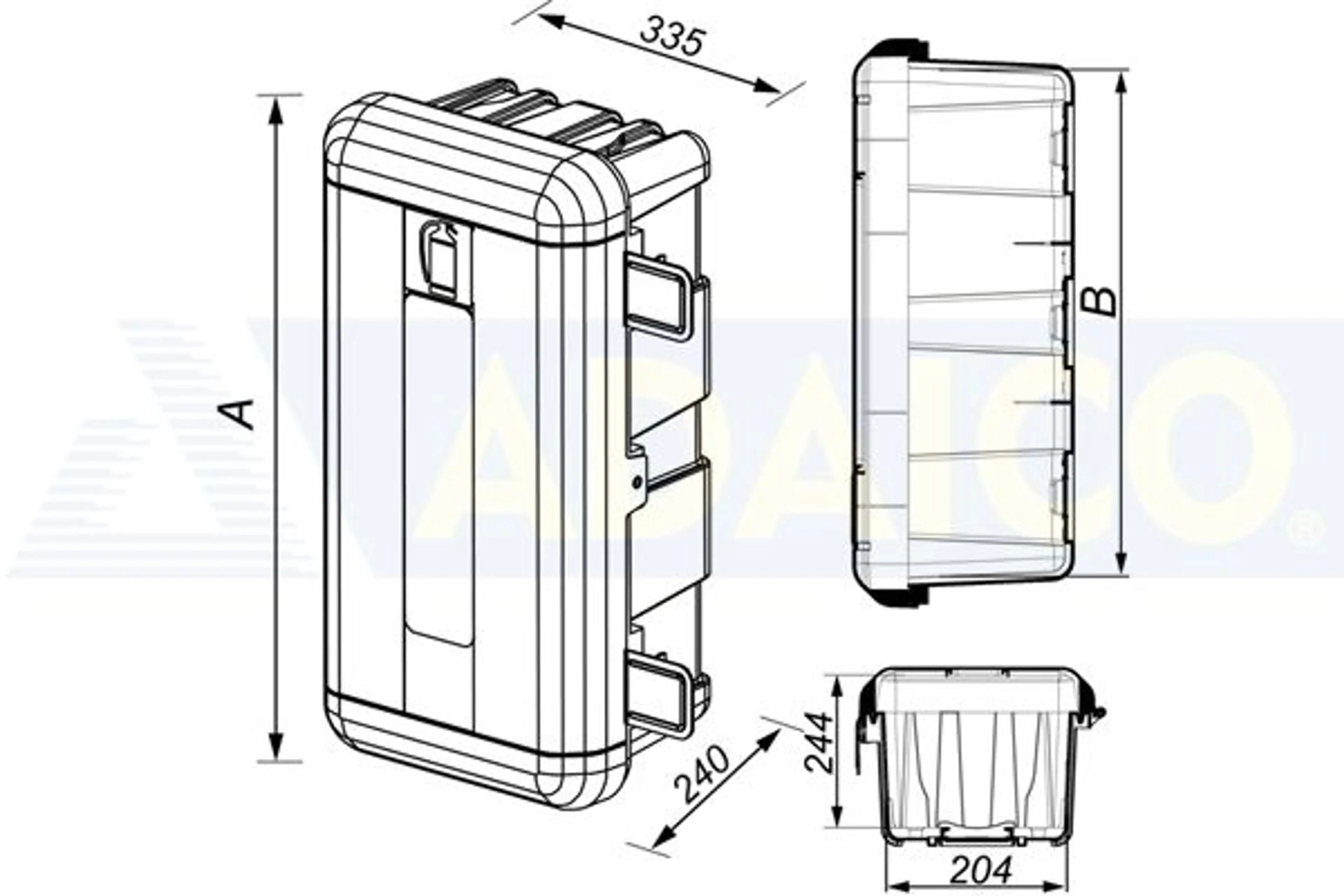 CAJON EXTINTOR PLAST.620X33 5X240