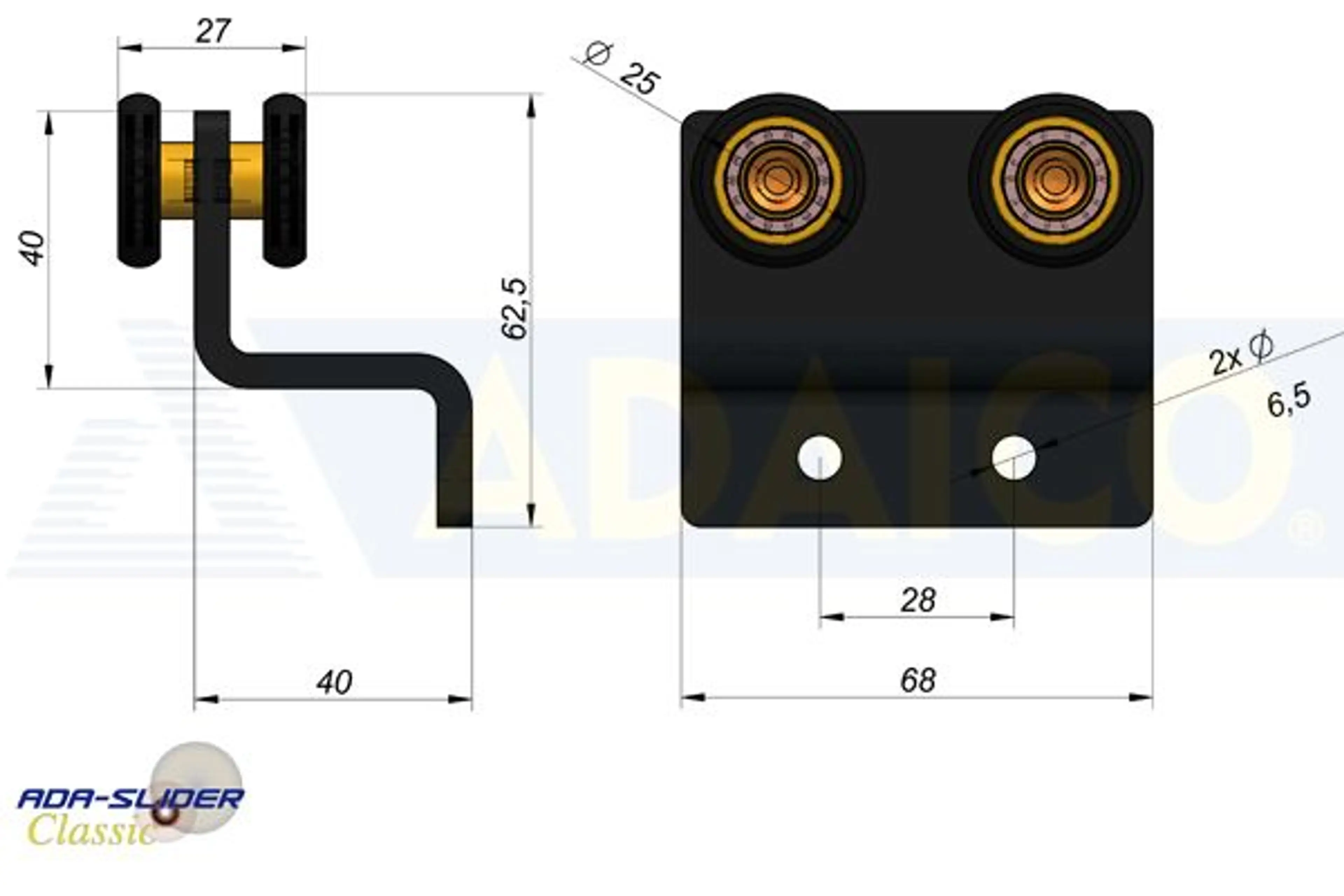 CARRO LONA 25X27 ROD.NYLON