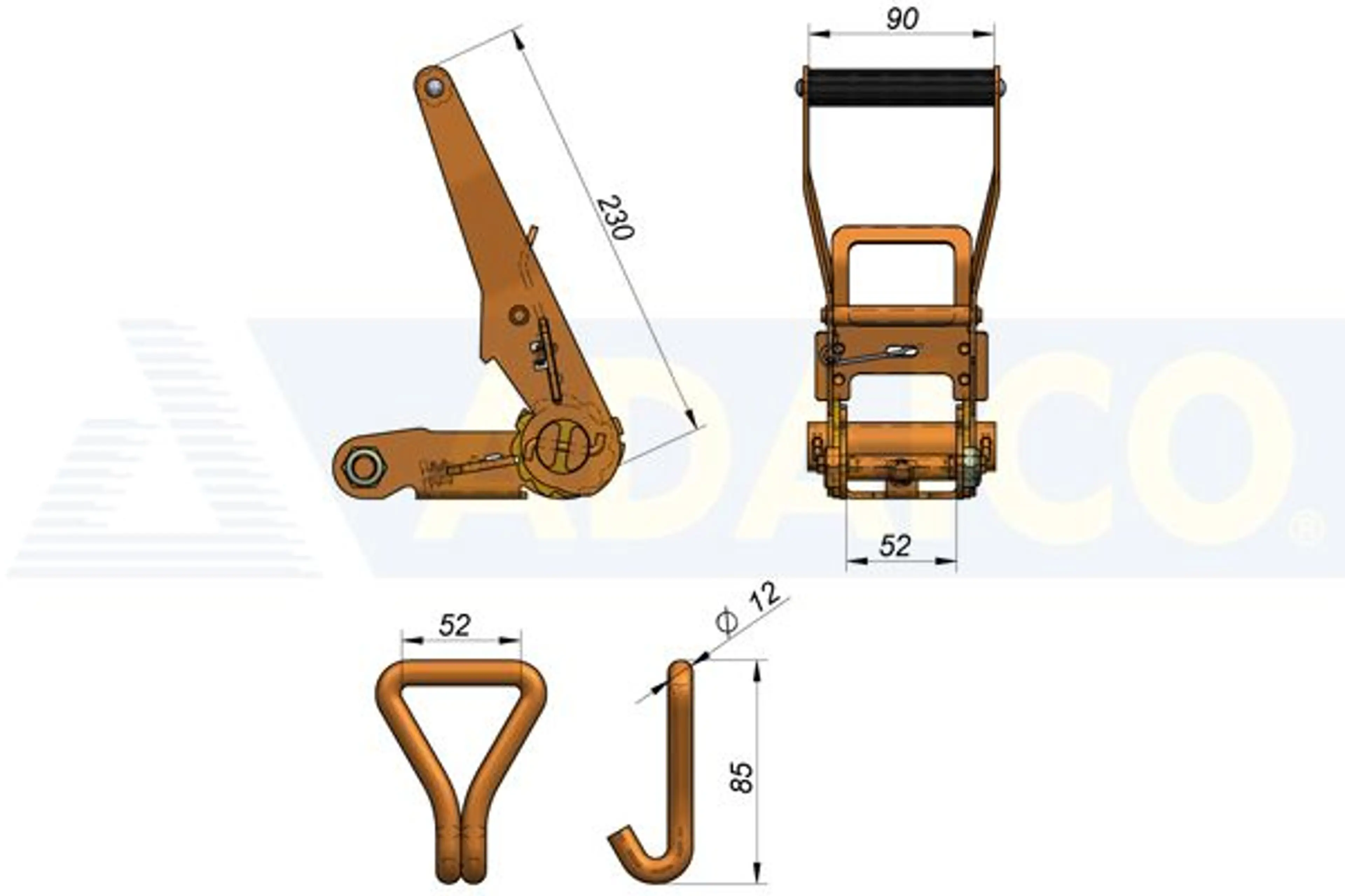 ZUNCHO TENSOR PE8,5+0,5MX5CM 4000