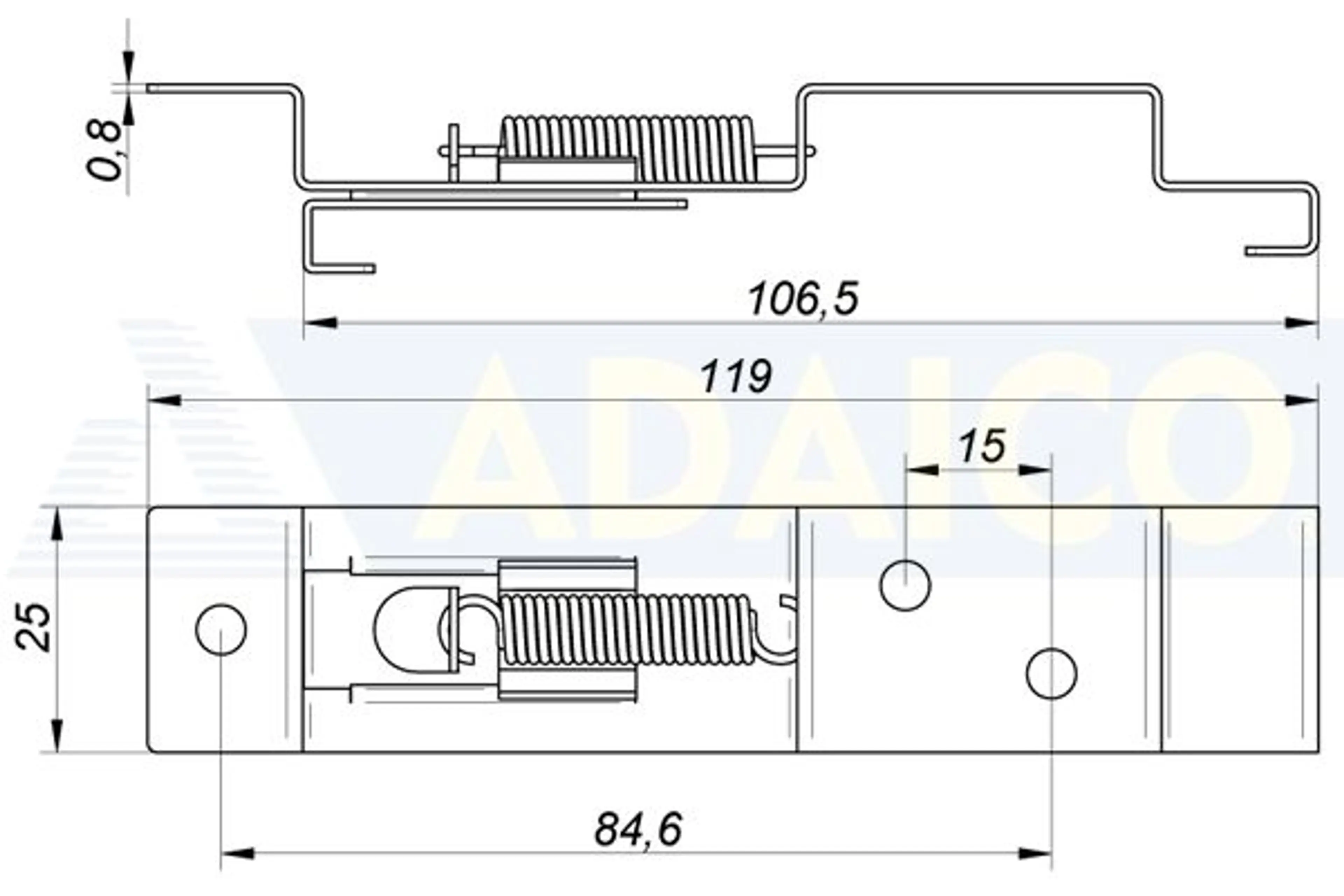 SOPORTE MATRICULA INOX C/MUELLE