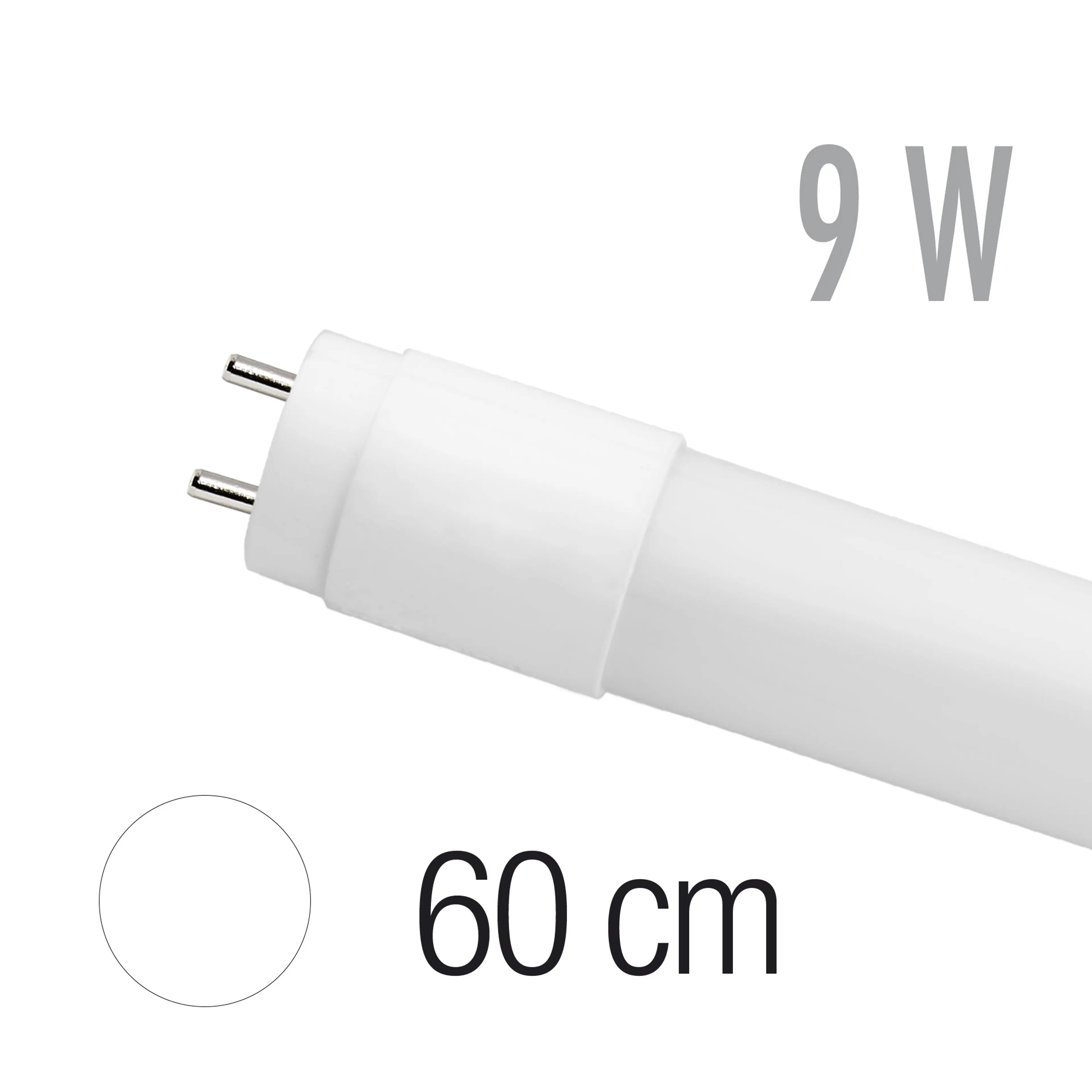FLUORES.LED T8 330º CRISTAL 60CM 9W