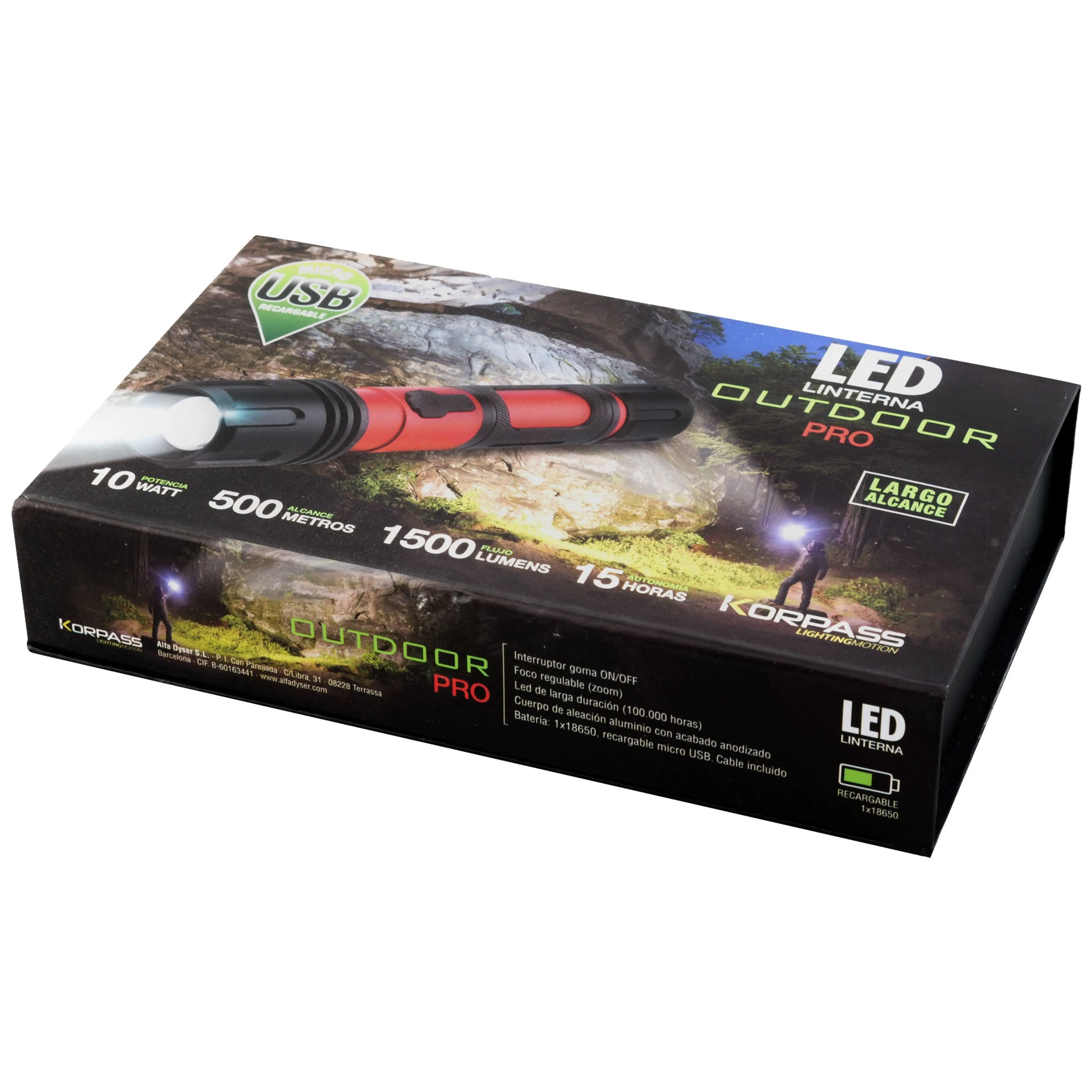 LINTERNA LED RECARGABLE PRO 10W