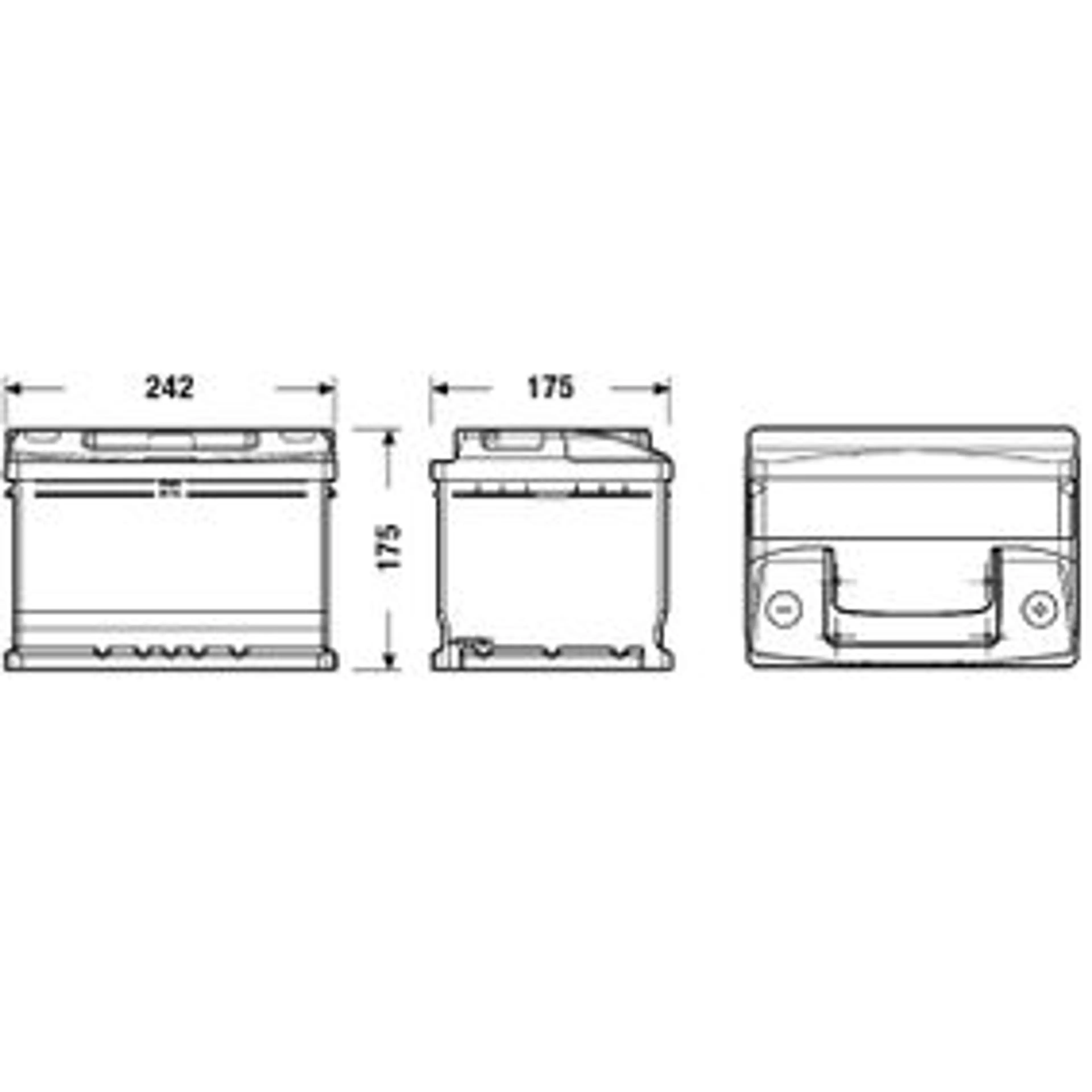 BATERIA 55D EXIDE LB2 242X175X175