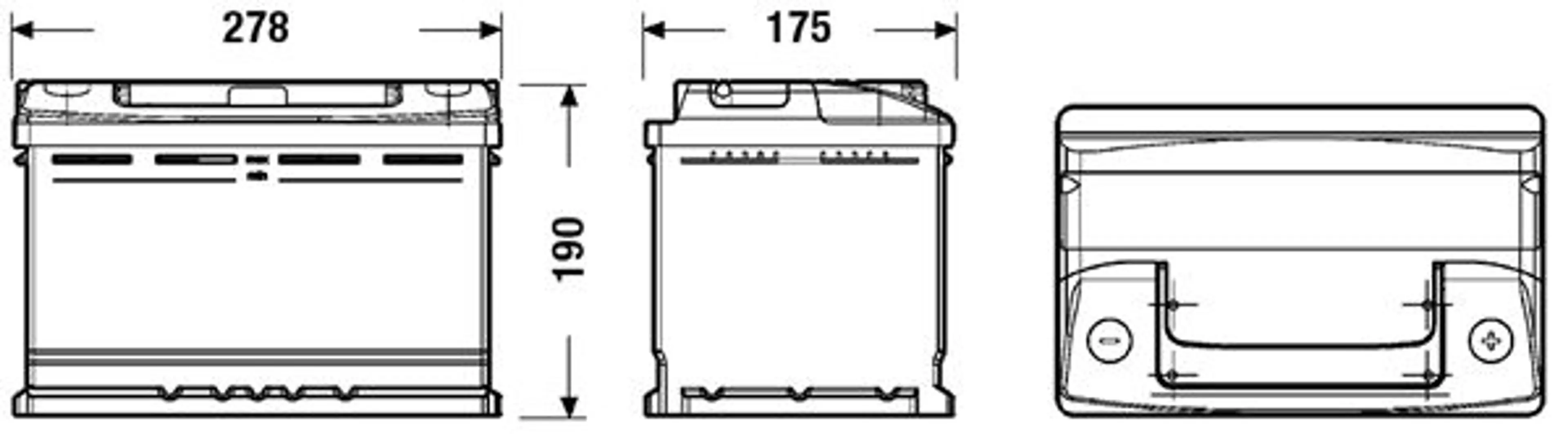 BATERIA 70D EXIDE EC700 275X175X175