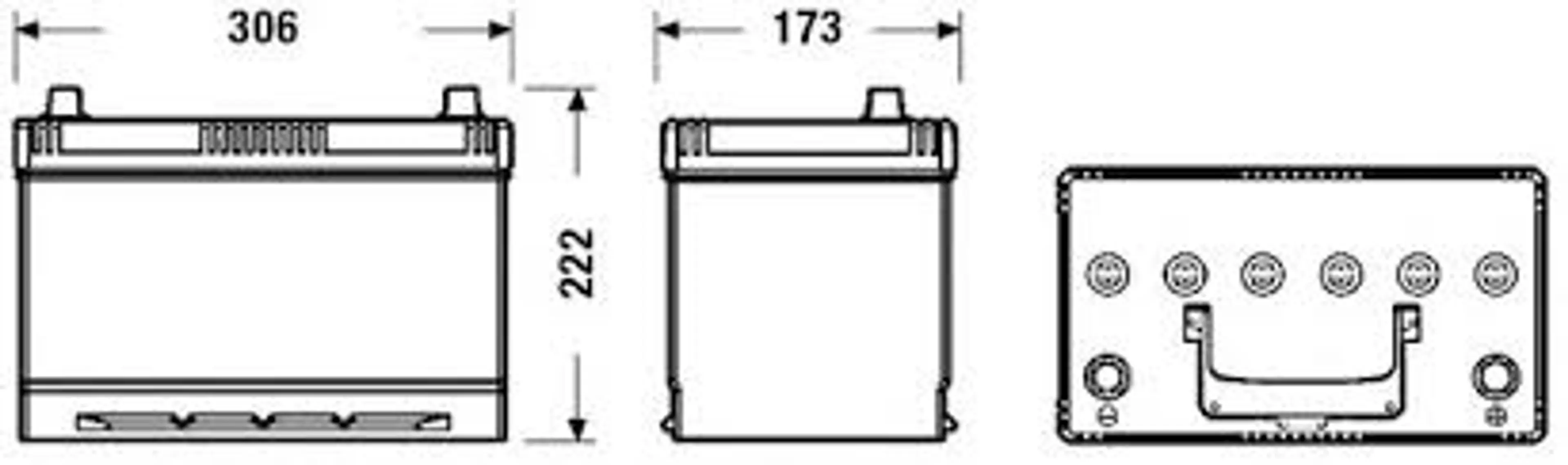 BATERIA 100D EXIDE 304X173X220