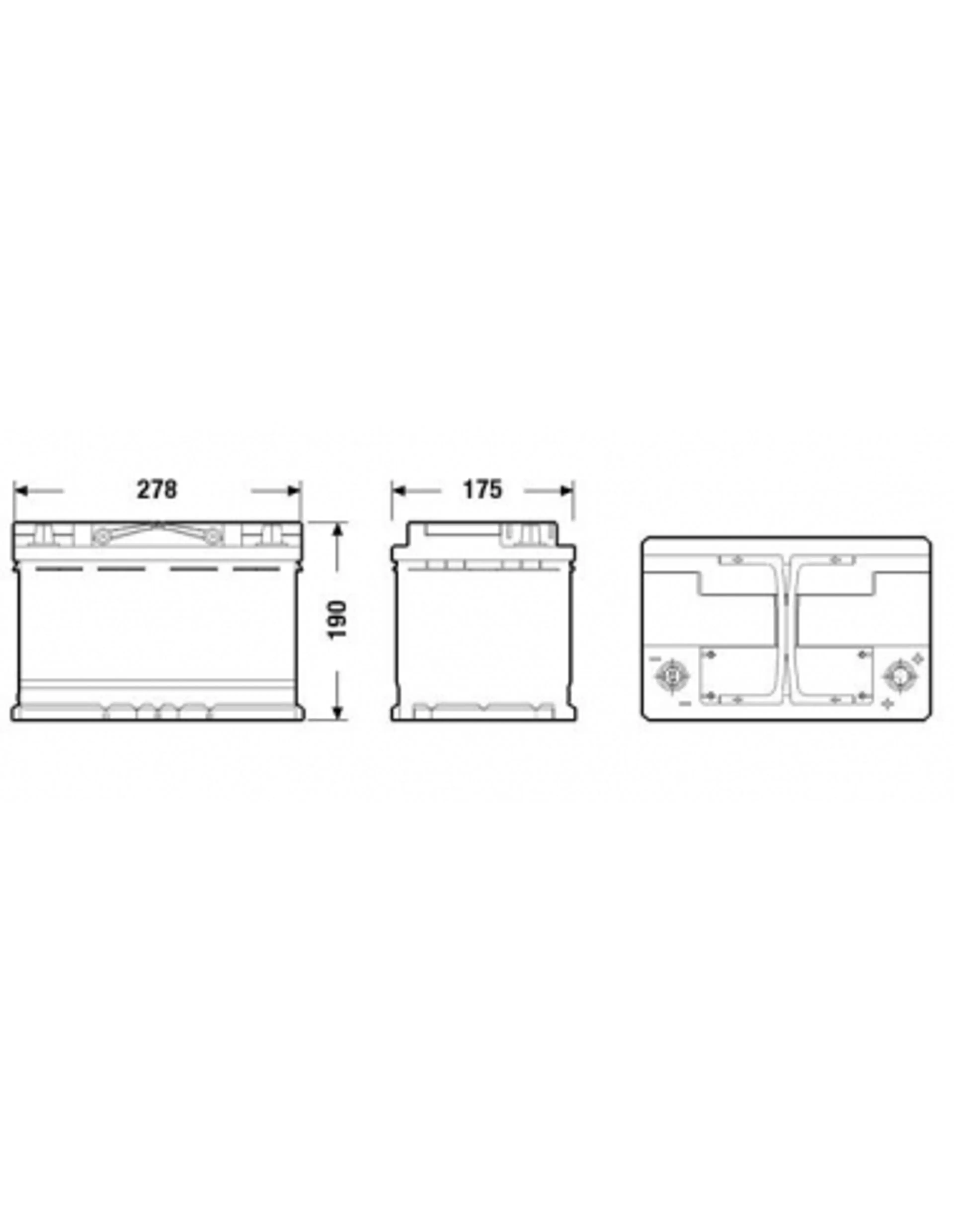 BAT.EXIDE AGM 70AH 760A 278X175X190