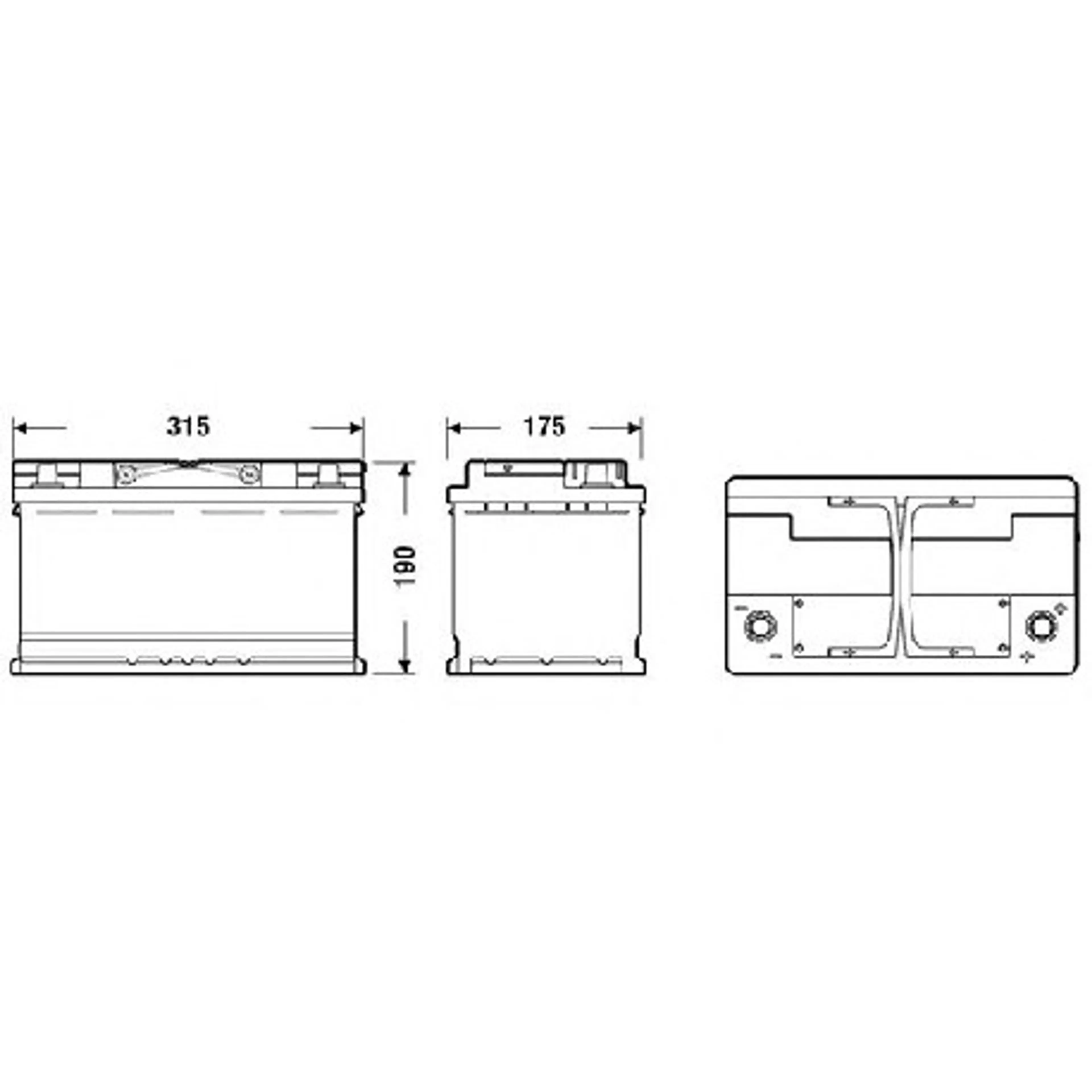 BAT.EXIDE AGM 80AH 800A 315X175X190