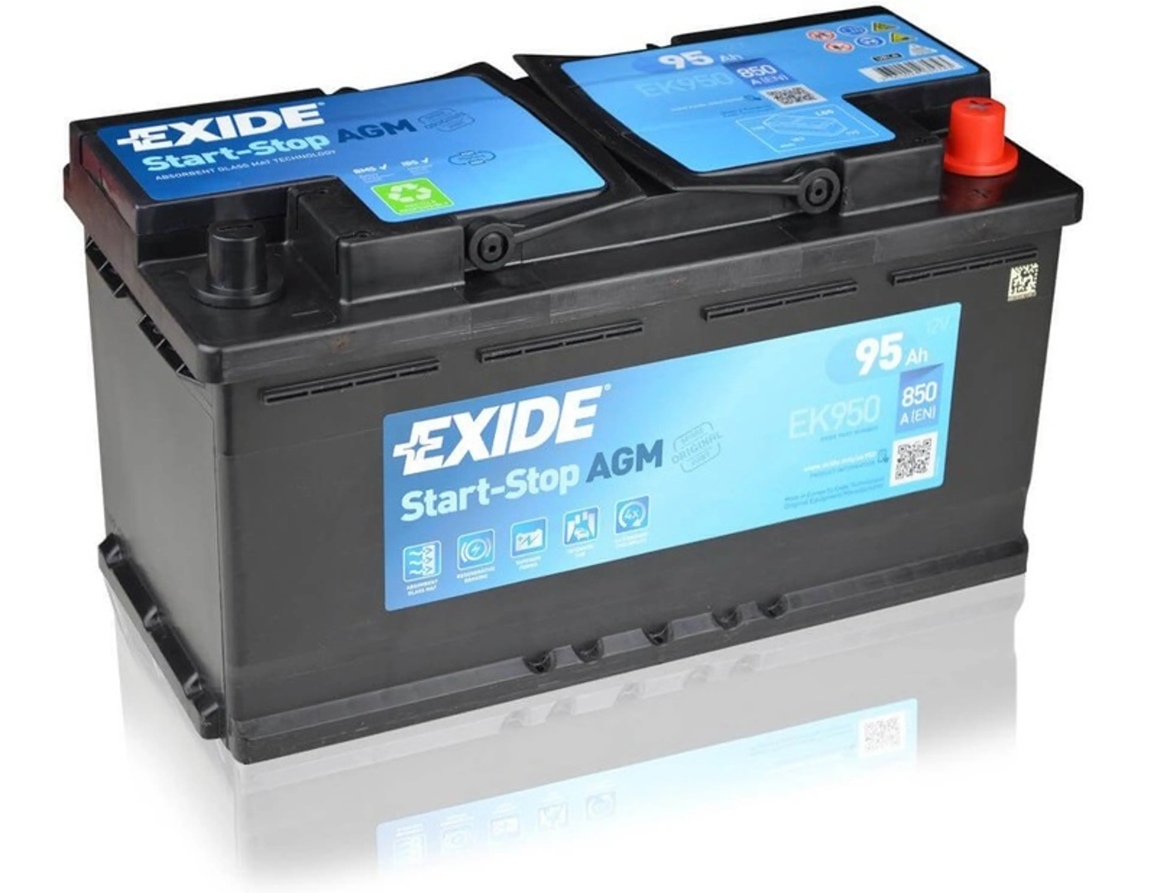 BAT.EXIDE AGM 95AH 850A 353X175X190