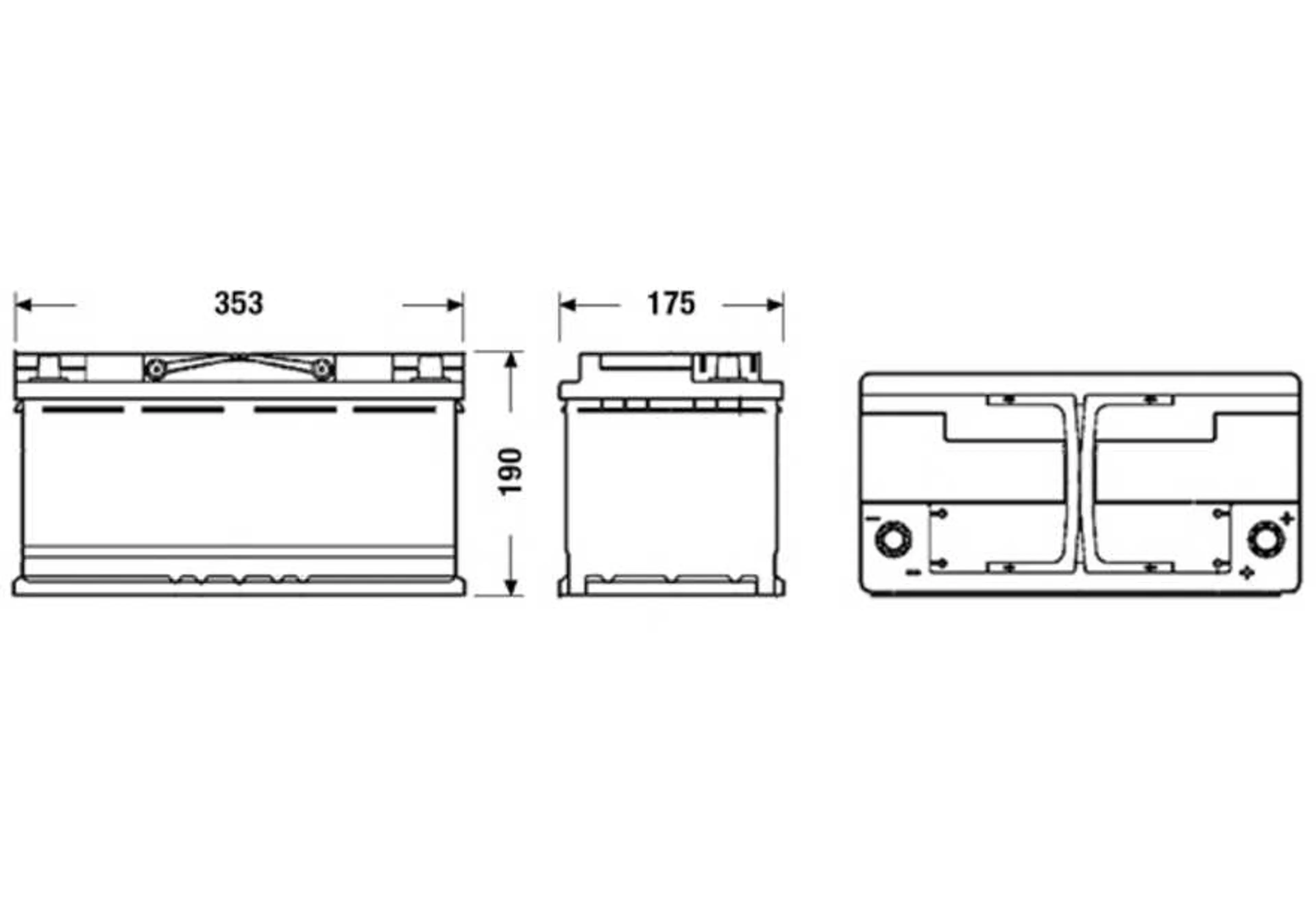 BAT.EXIDE AGM 95AH 850A 353X175X190