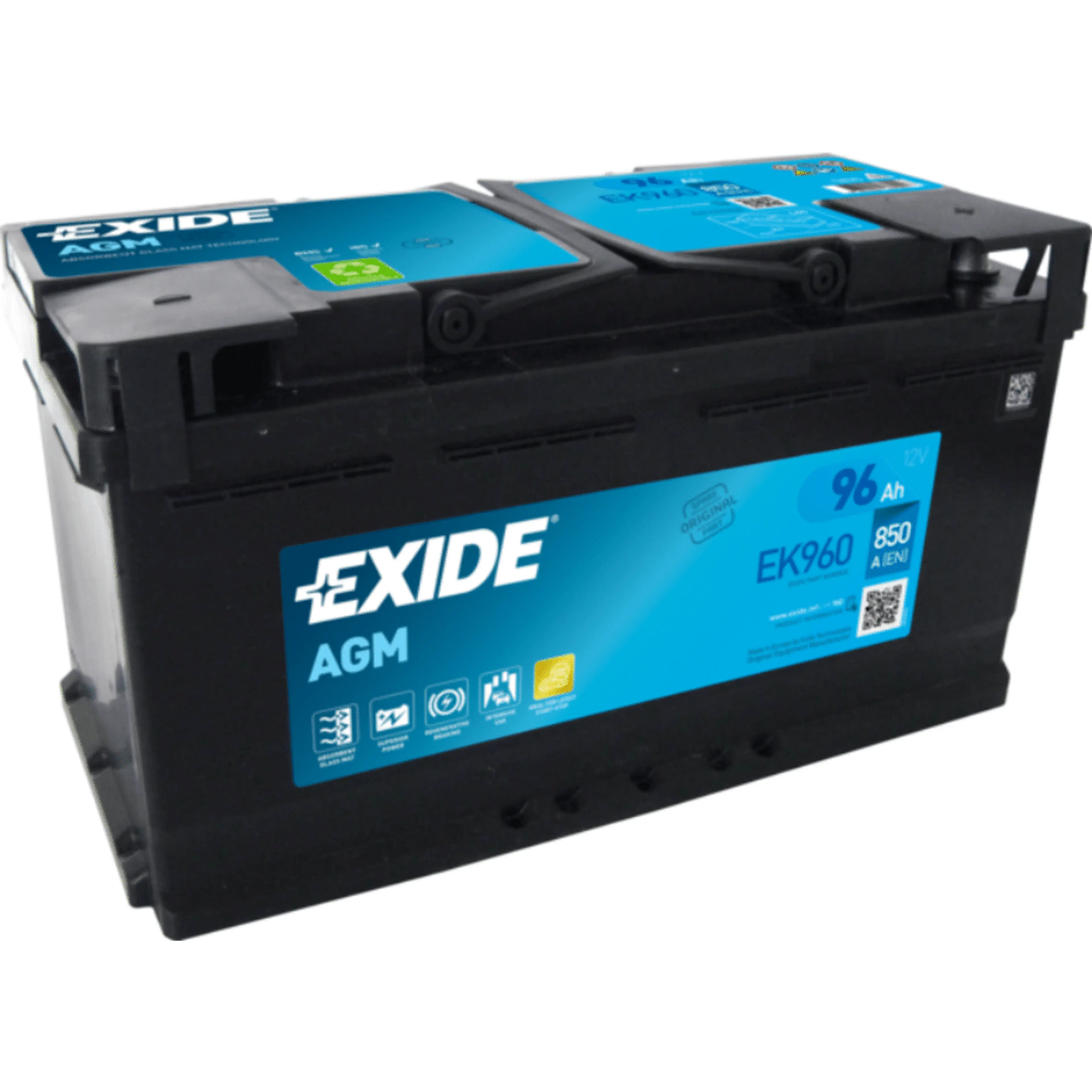 BAT. EXIDE EK960 AGM 95AH 850A +D