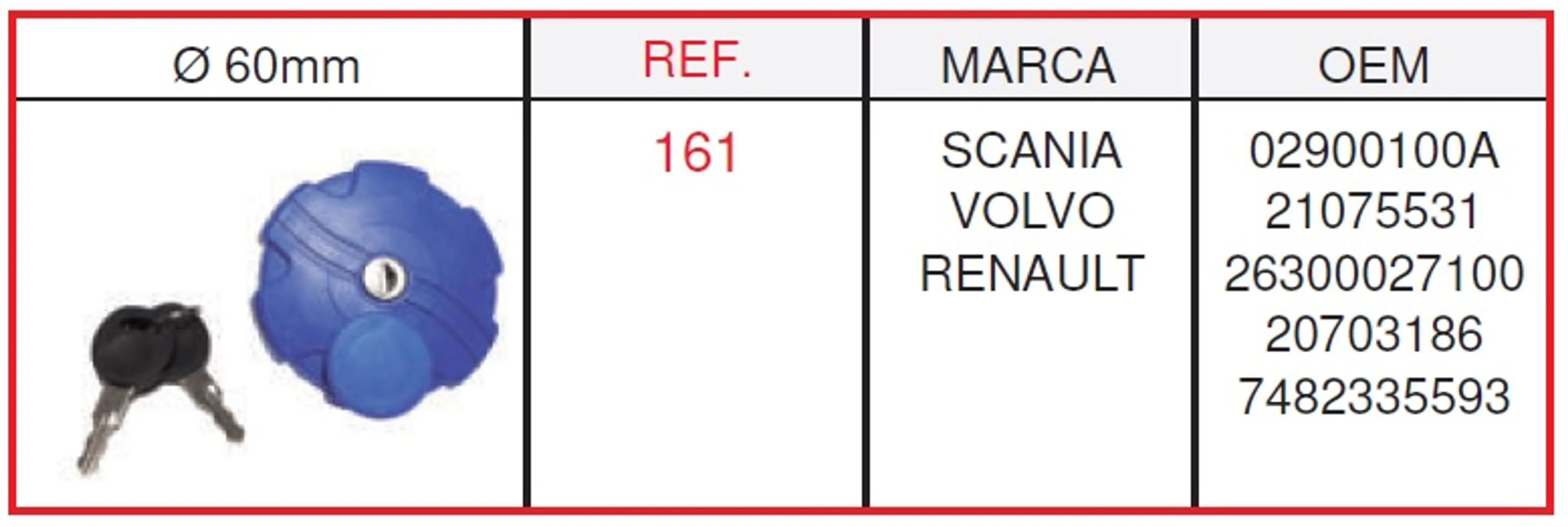 TAPON COMBUSTIBLE SCAN-VOL-RVI 60MM