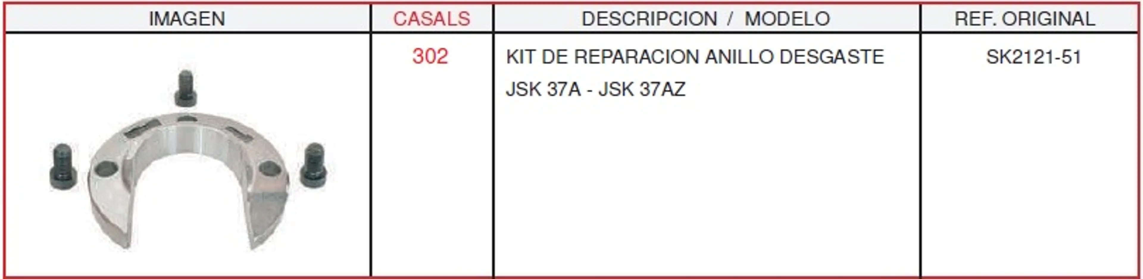 KIT ANILLO DESGASTE