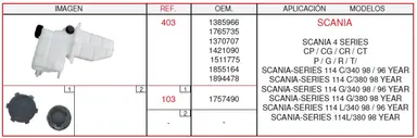 DEPOSITO DE EXPANSION SCANIA SERIE 