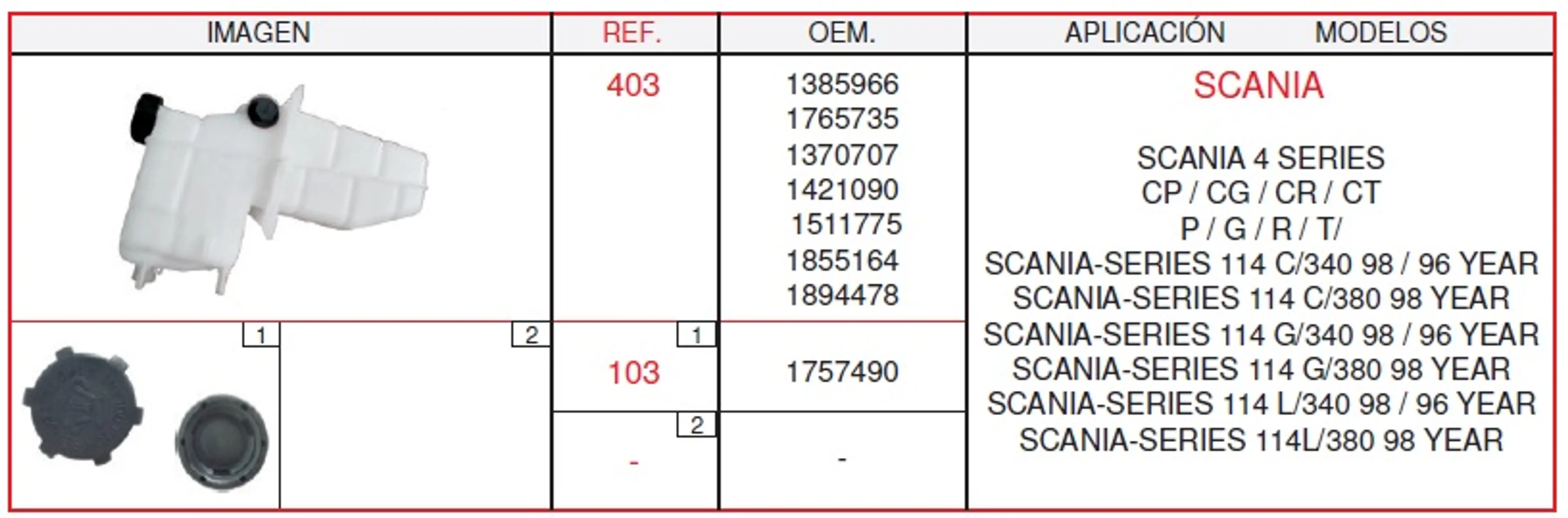 DEPOSITO DE EXPANSION SCANIA SERIE 