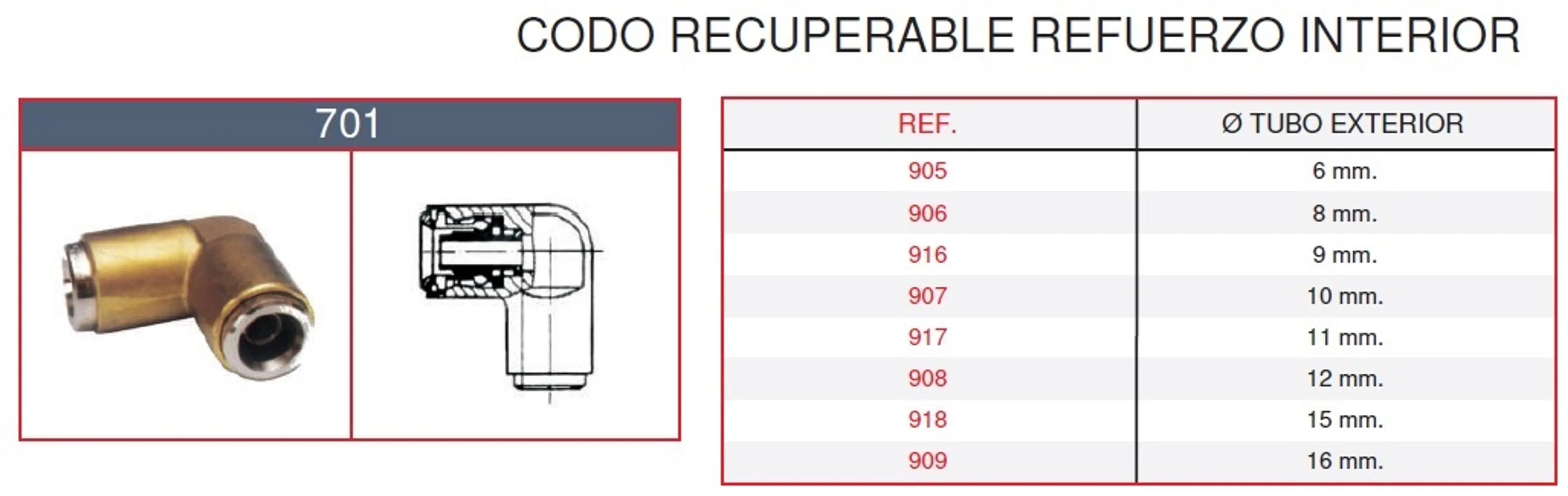 EMPALME RAPIDO CODO TUBO DE 9