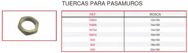 TUERCA PASAMUROS 18X150