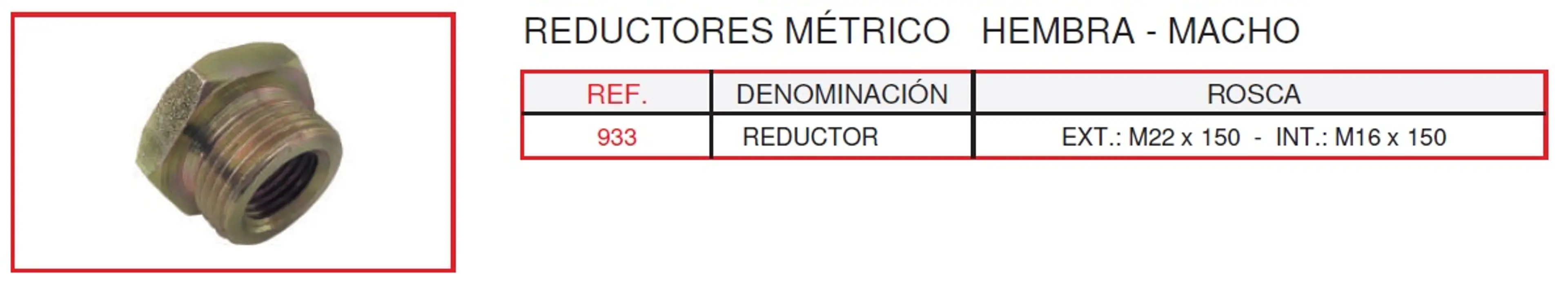 RACOR AMPLIADOR H16X1.50/M22X1.50