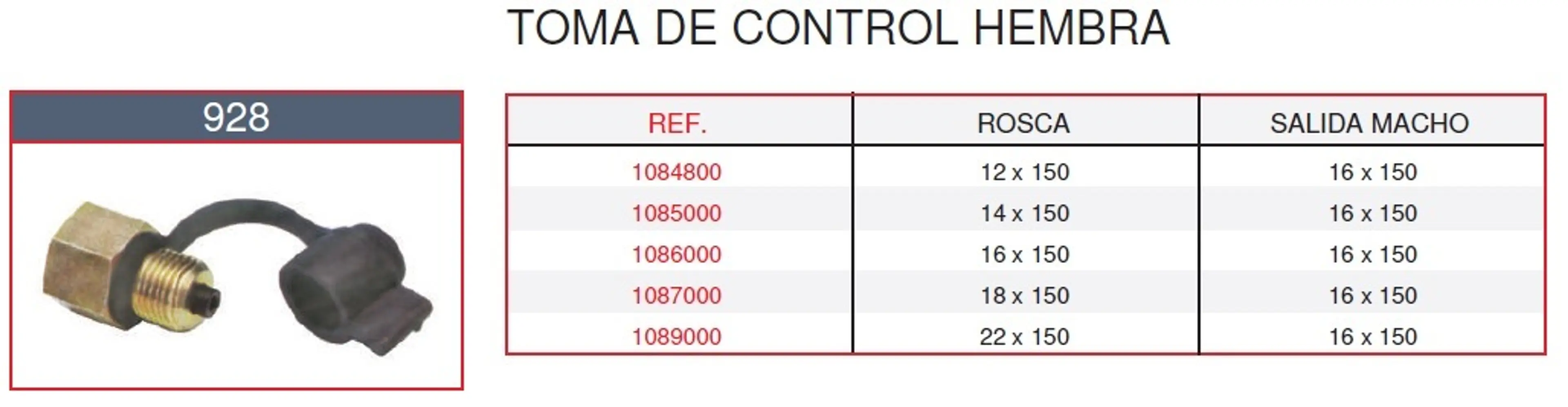 TOMA DE CONTROL M16X1,5