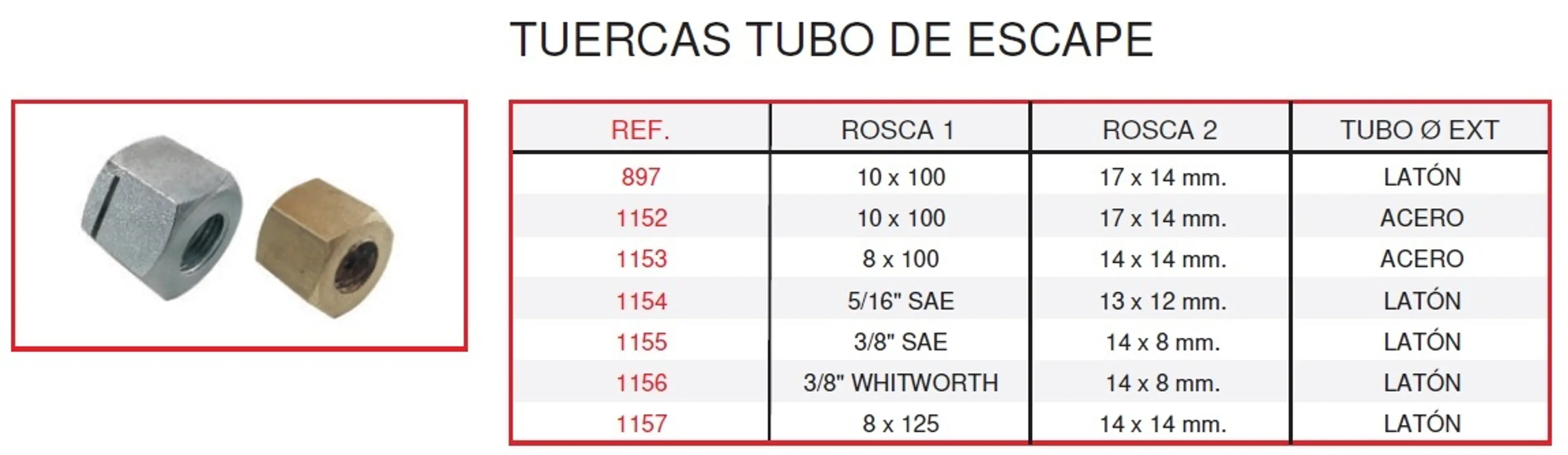 TUERCA ESCAPE ACERO M10 X 100