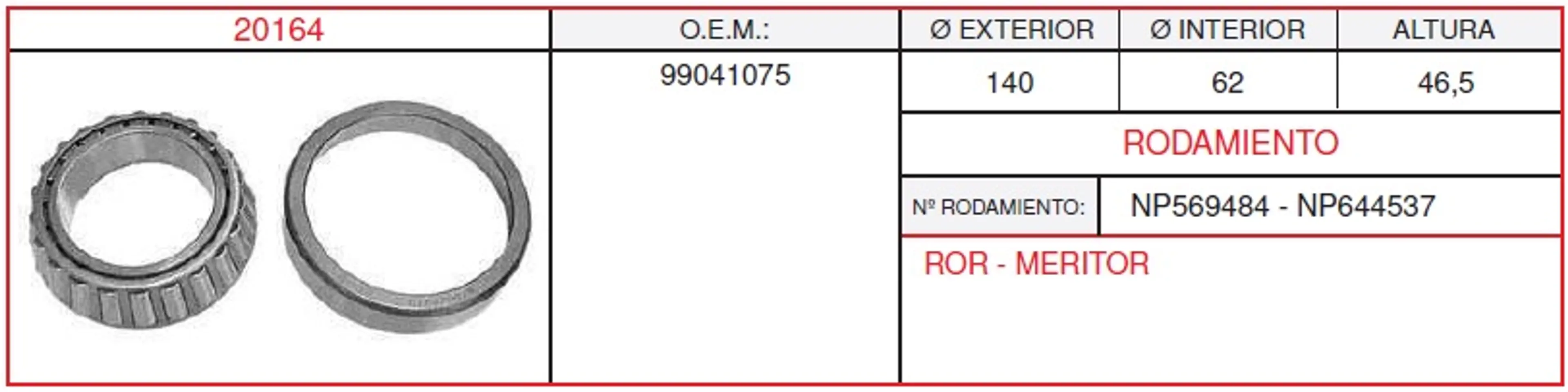 RODAMIENTO ROR NP569484/NP64453
