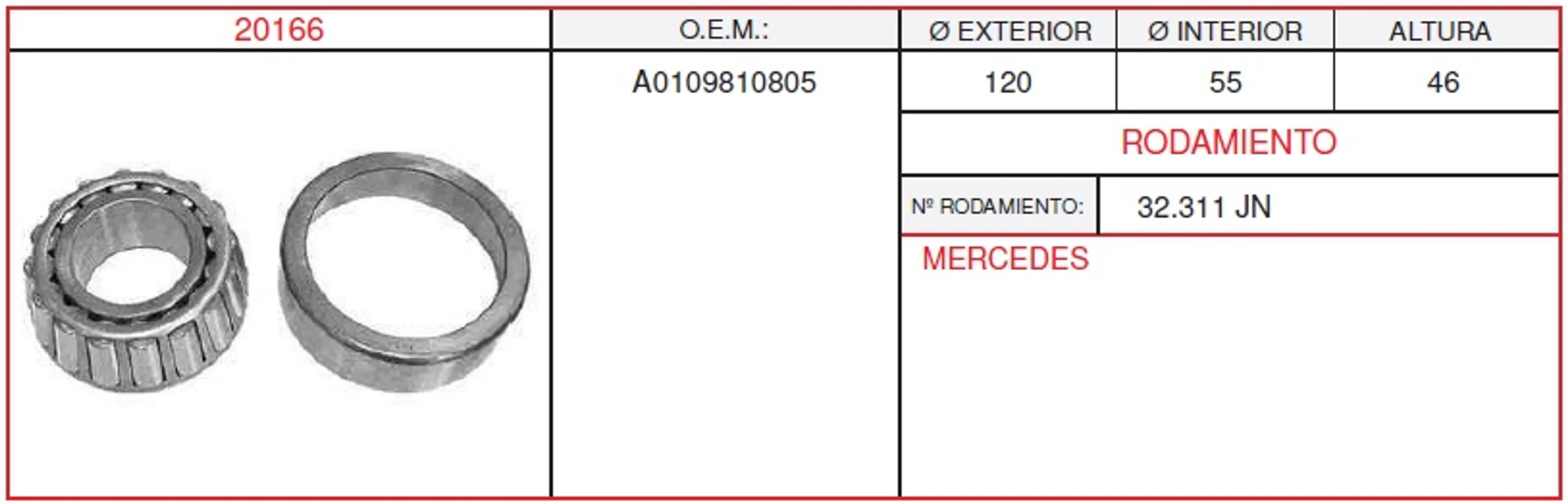 RODAMIENTO EJE MERCEDES
