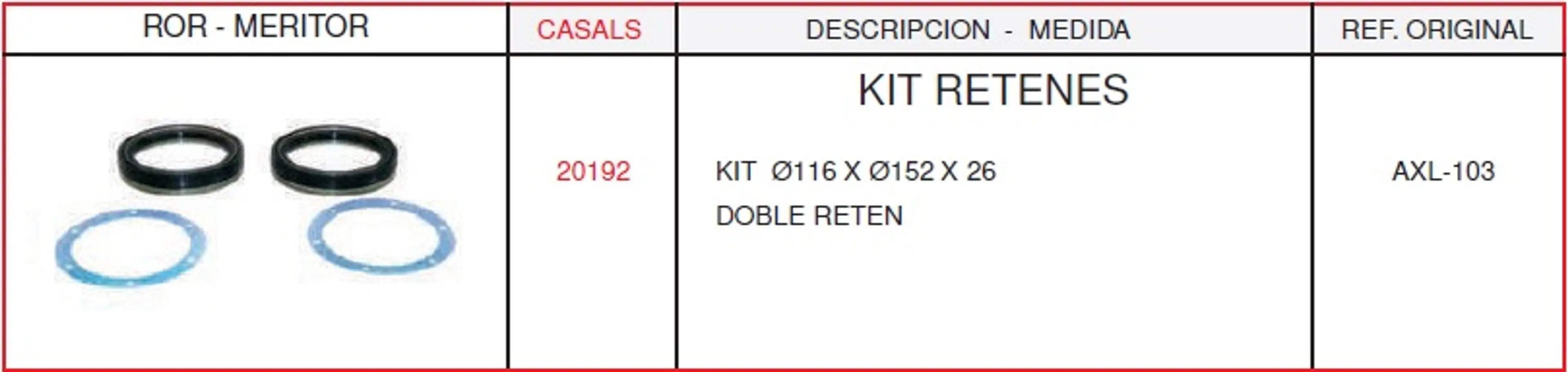 KIT DE RETENES ROR