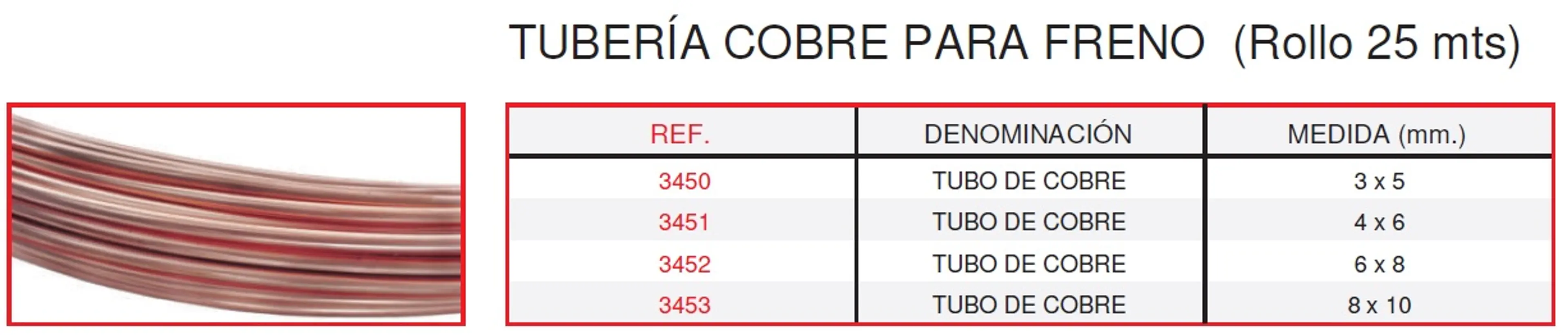 TUBO DE COBRE 3 X 5