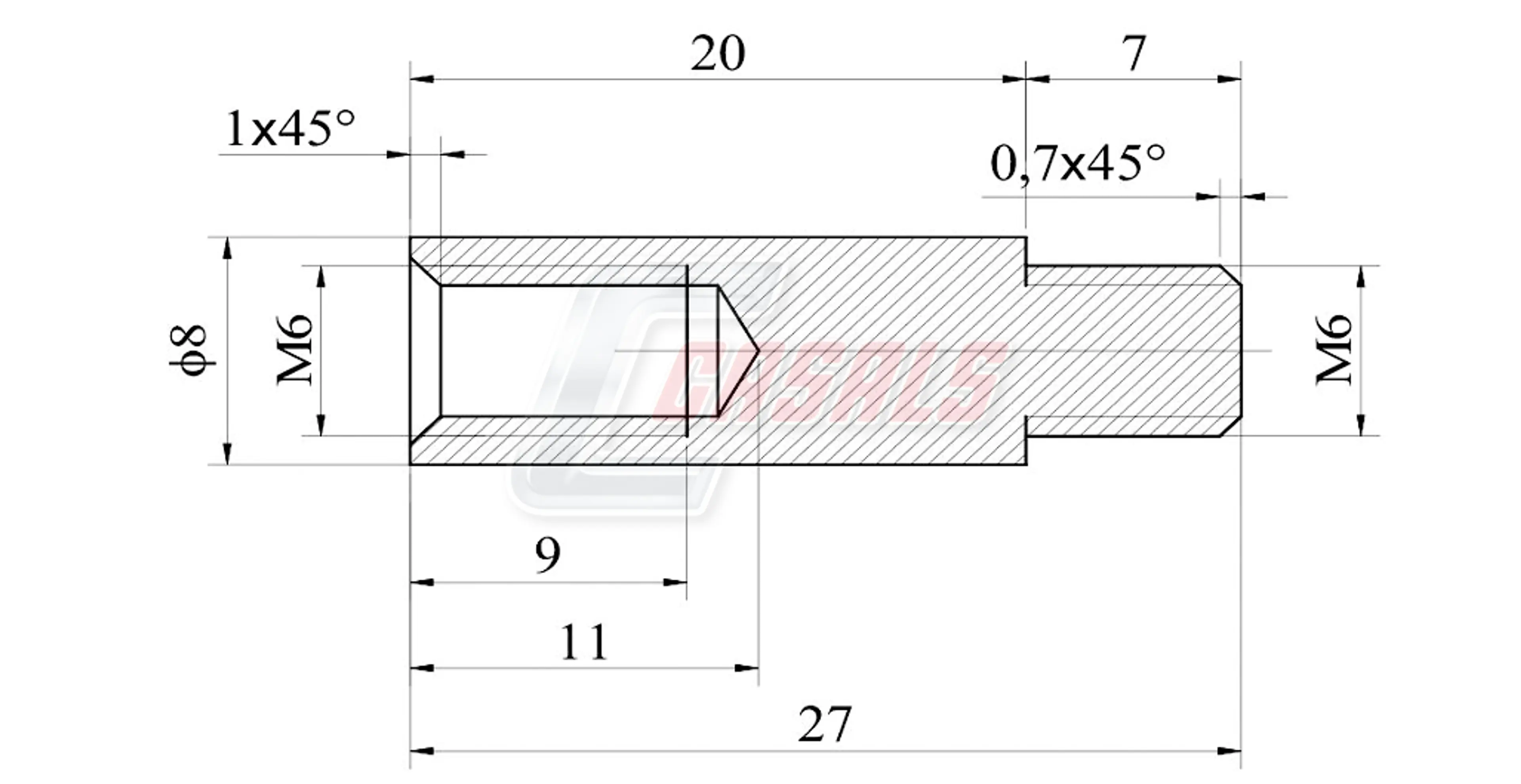 ALARGADOR 20MM M6