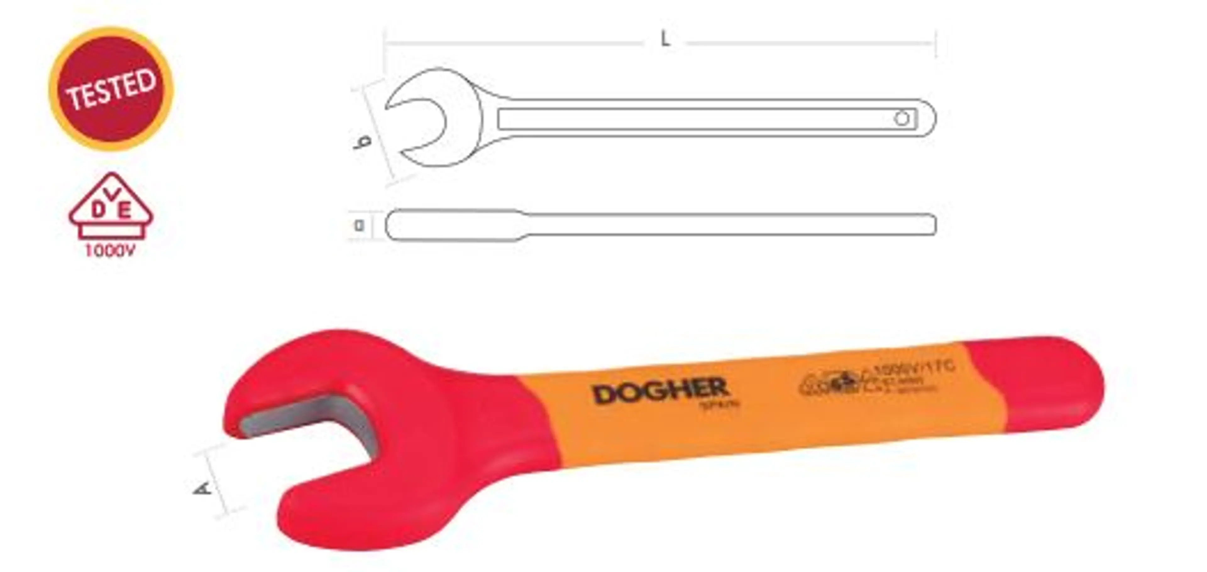 LLAVE DE BOCA ABIERTA VDE 16MM