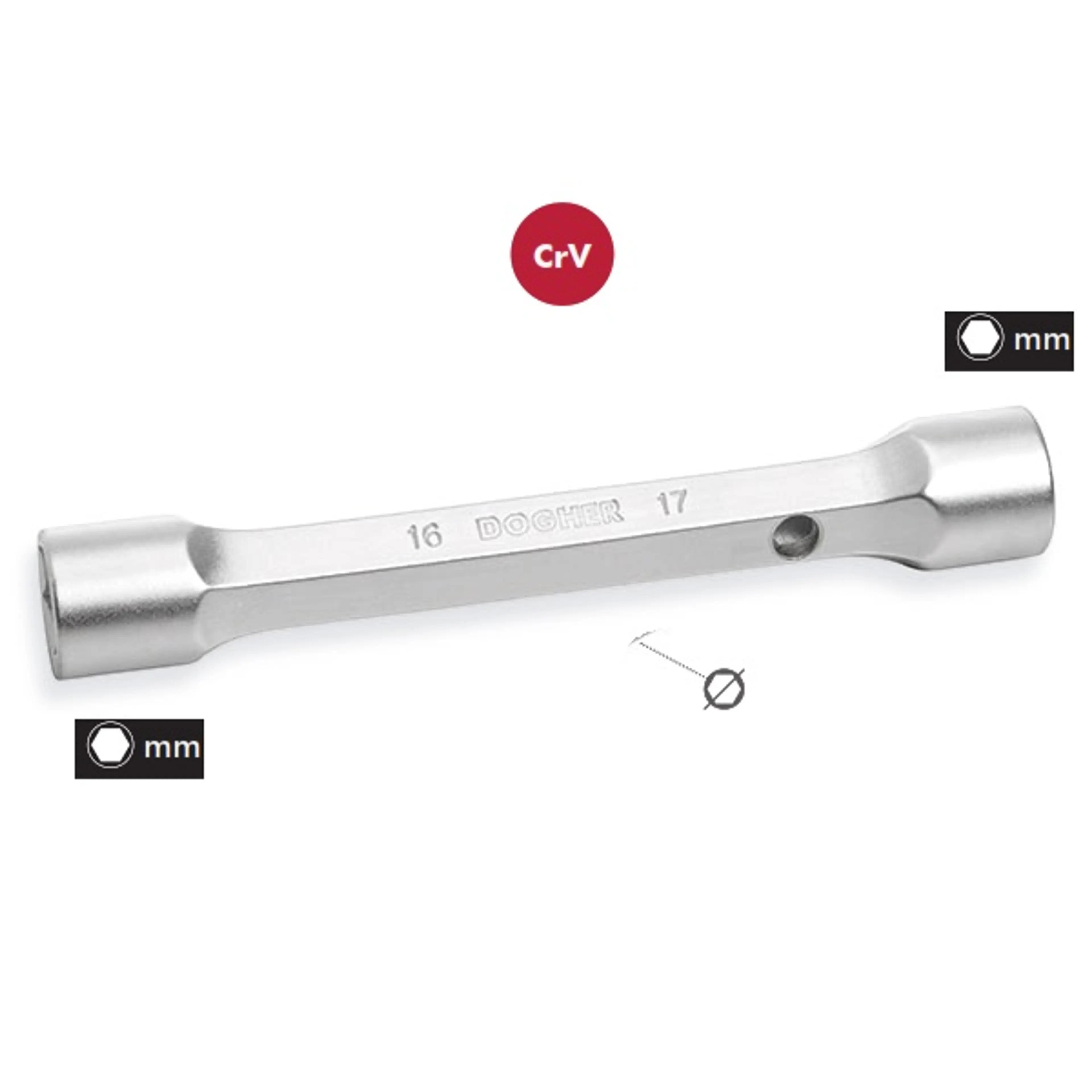 LLAVE DE TUBO HEX CRV FORJADA 24X26
