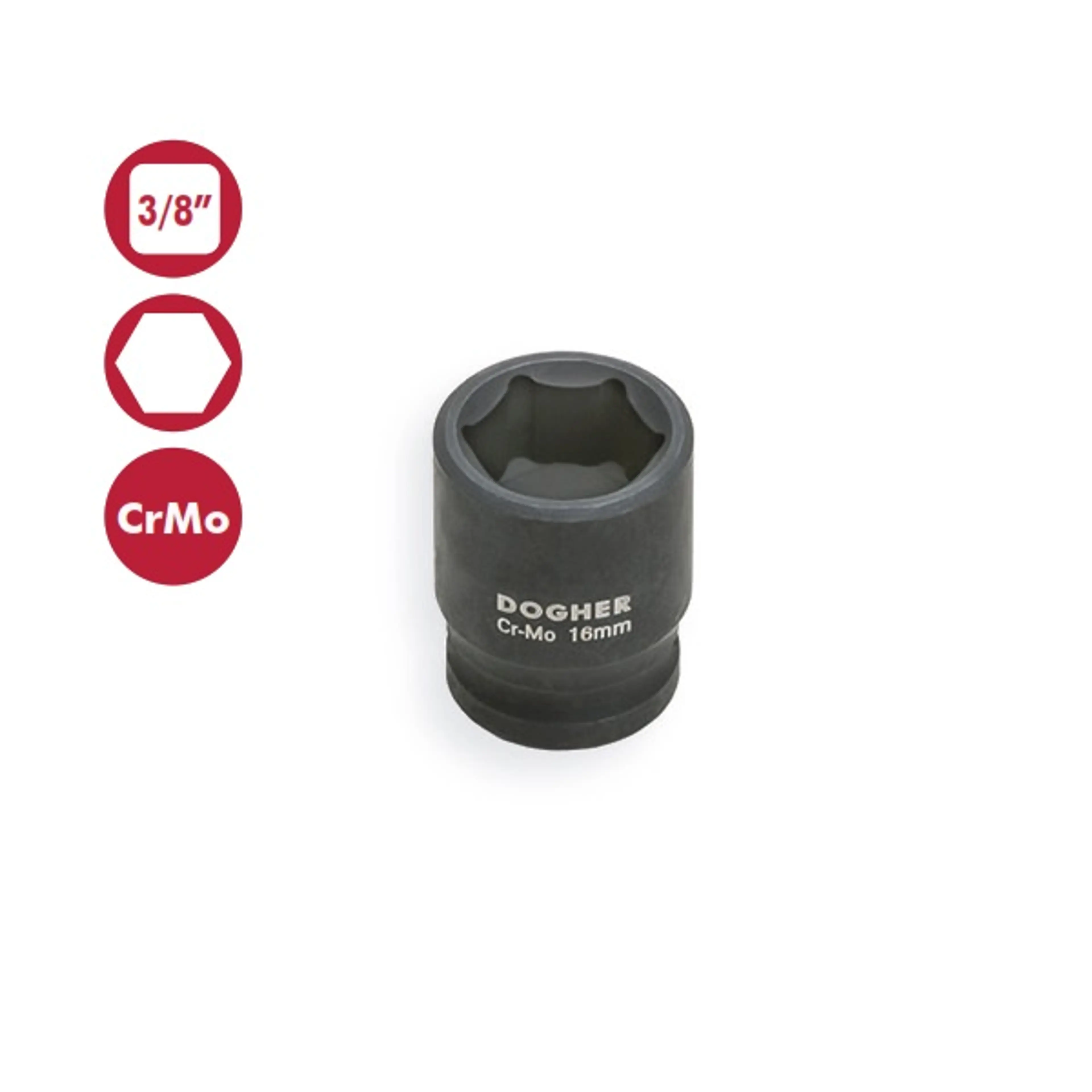 VASO IMPACTO  3/8 HEXAGONAL 22MM