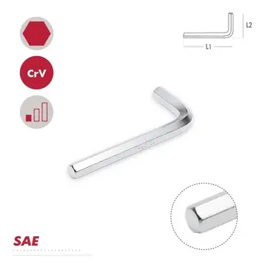 LLAVE MACHO HEXAGONAL CORTA CROMADA