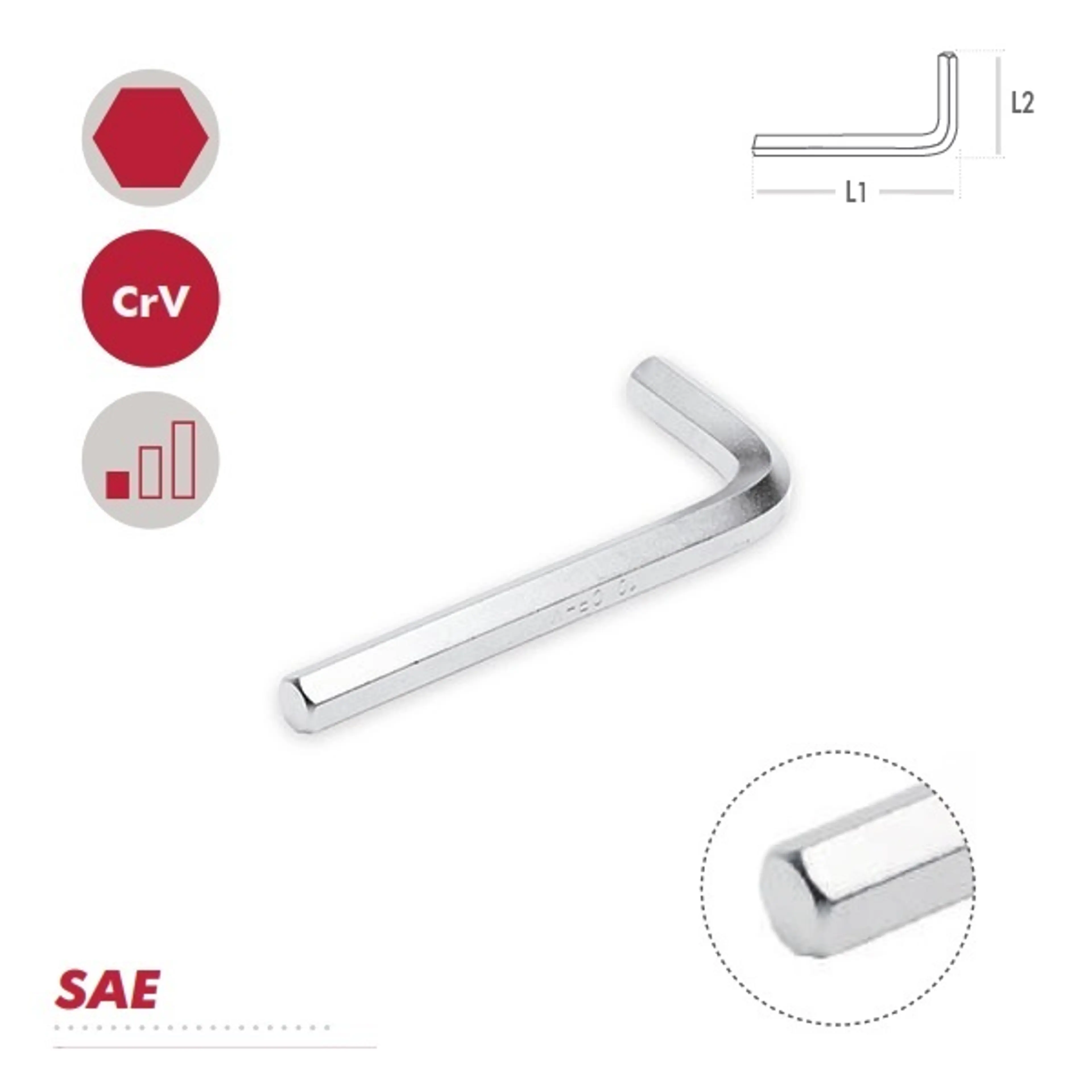 LLAVE MACHO  HEX. CORTA CROMADA 5/1