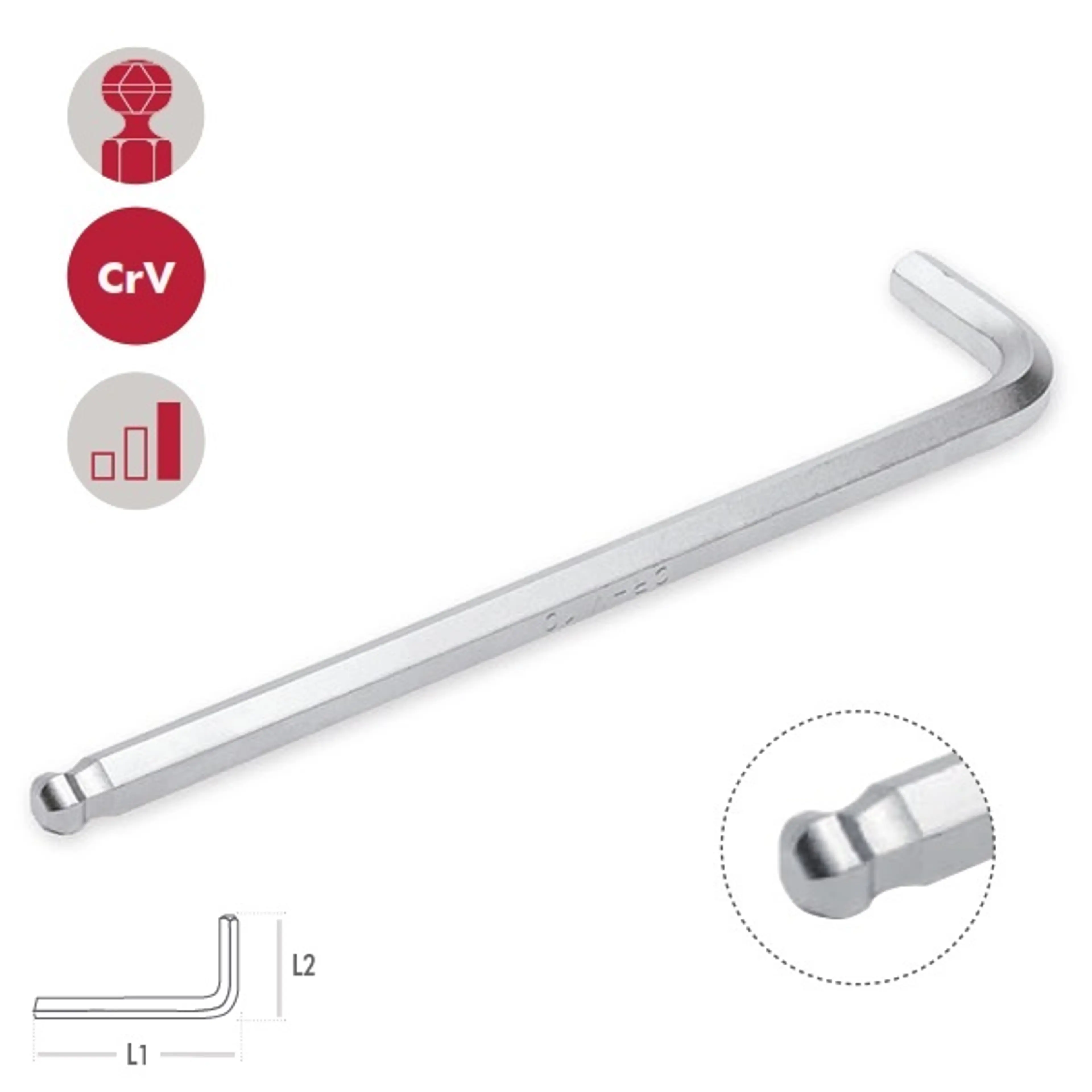 LLAVE MACHO HEX. RED. XL CROMADA 14