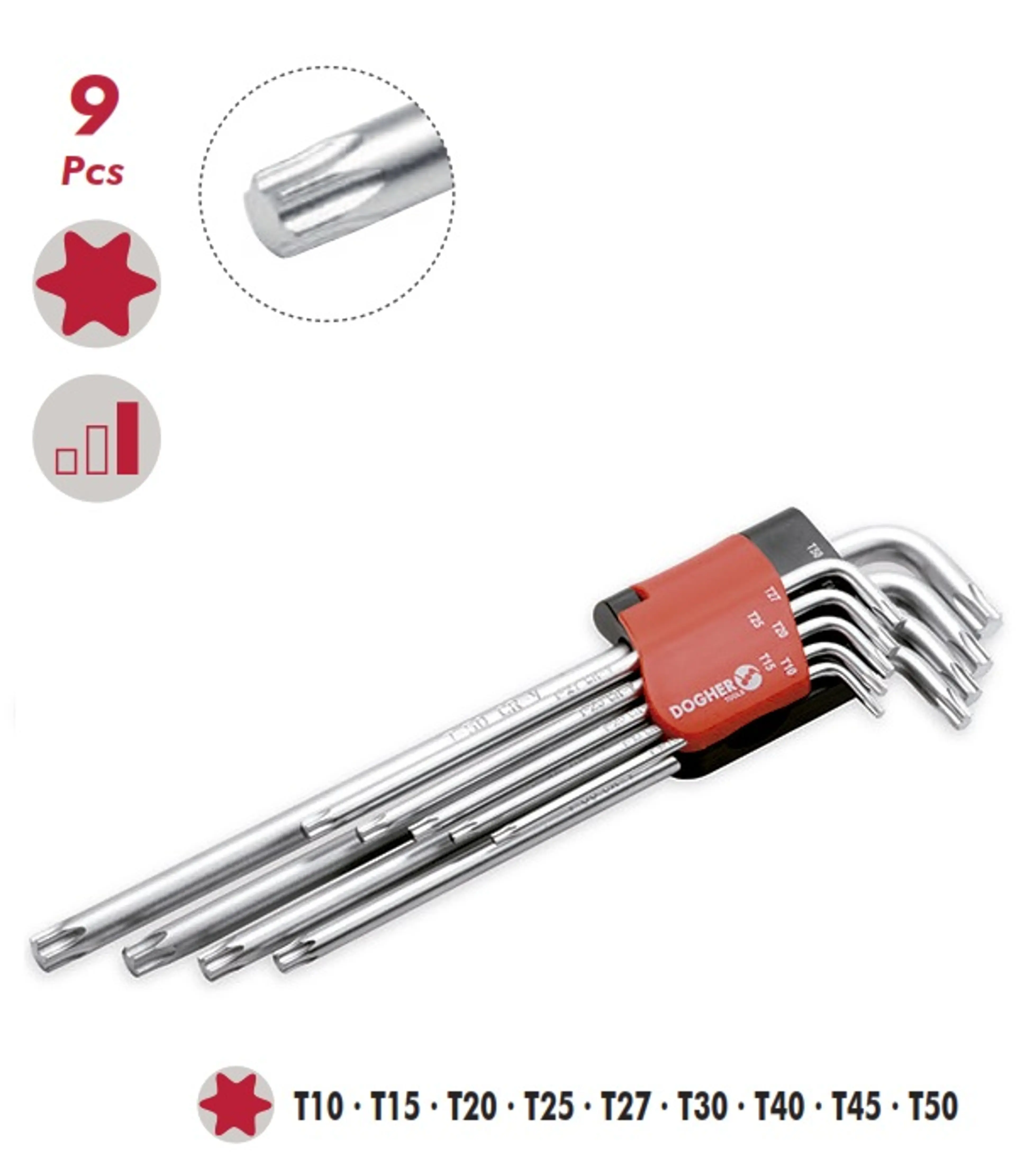 JUEGO LLAVES MACHO TORX XL 9PZAS T1
