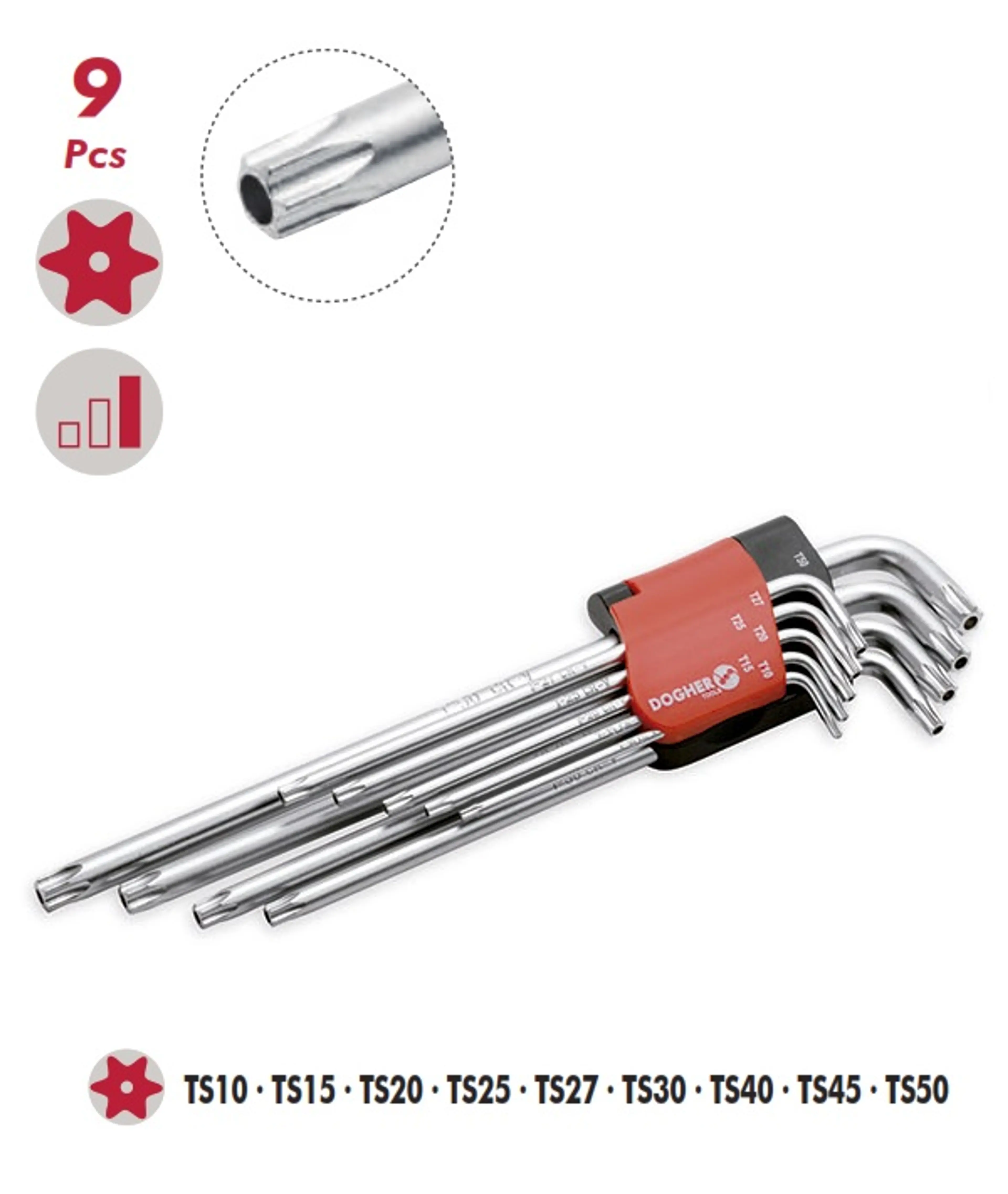 JUEGO LLAVES MACHO XL 9PZS TS10-TS5