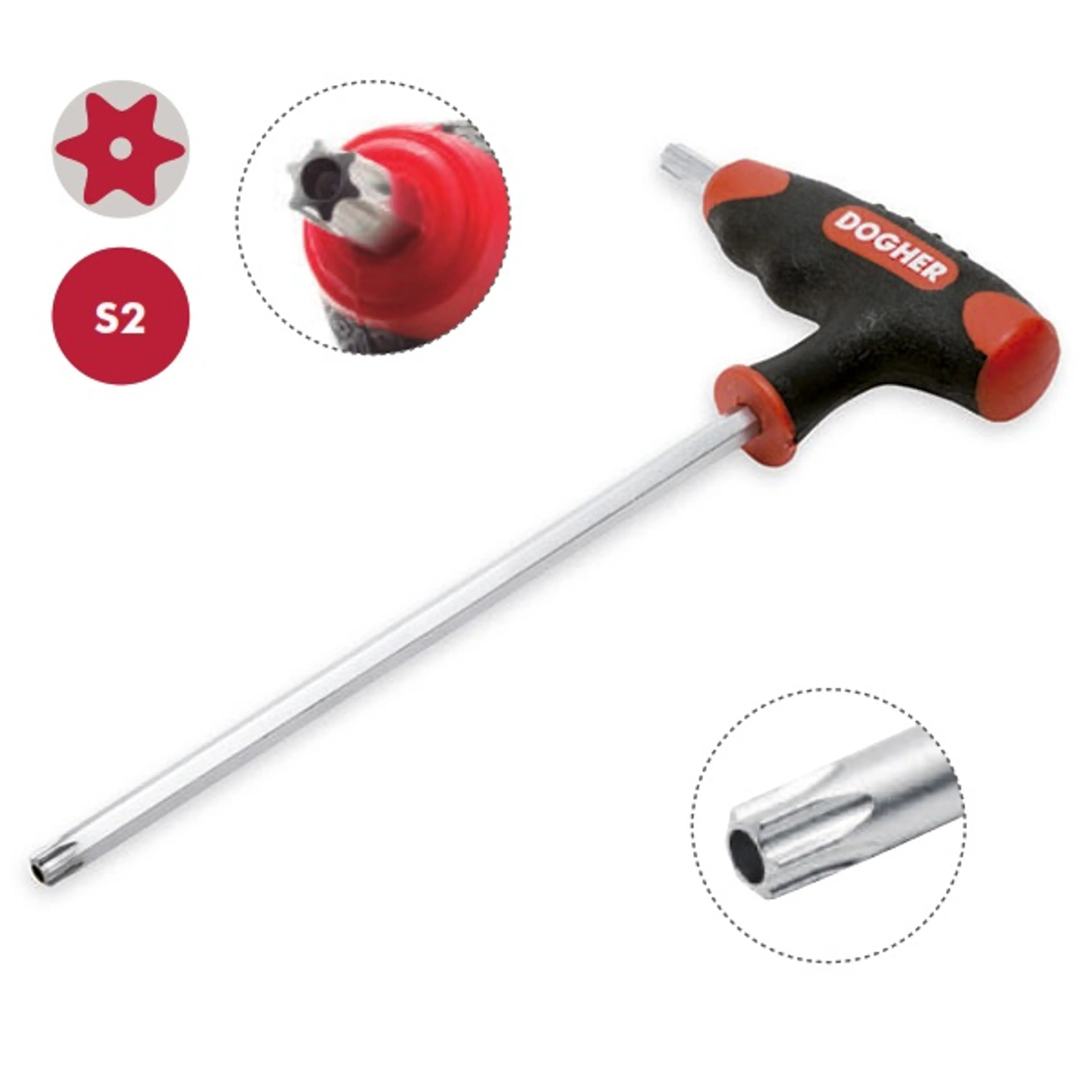 LLAVE EN T TORX SEGURIDAD TS9X90MM