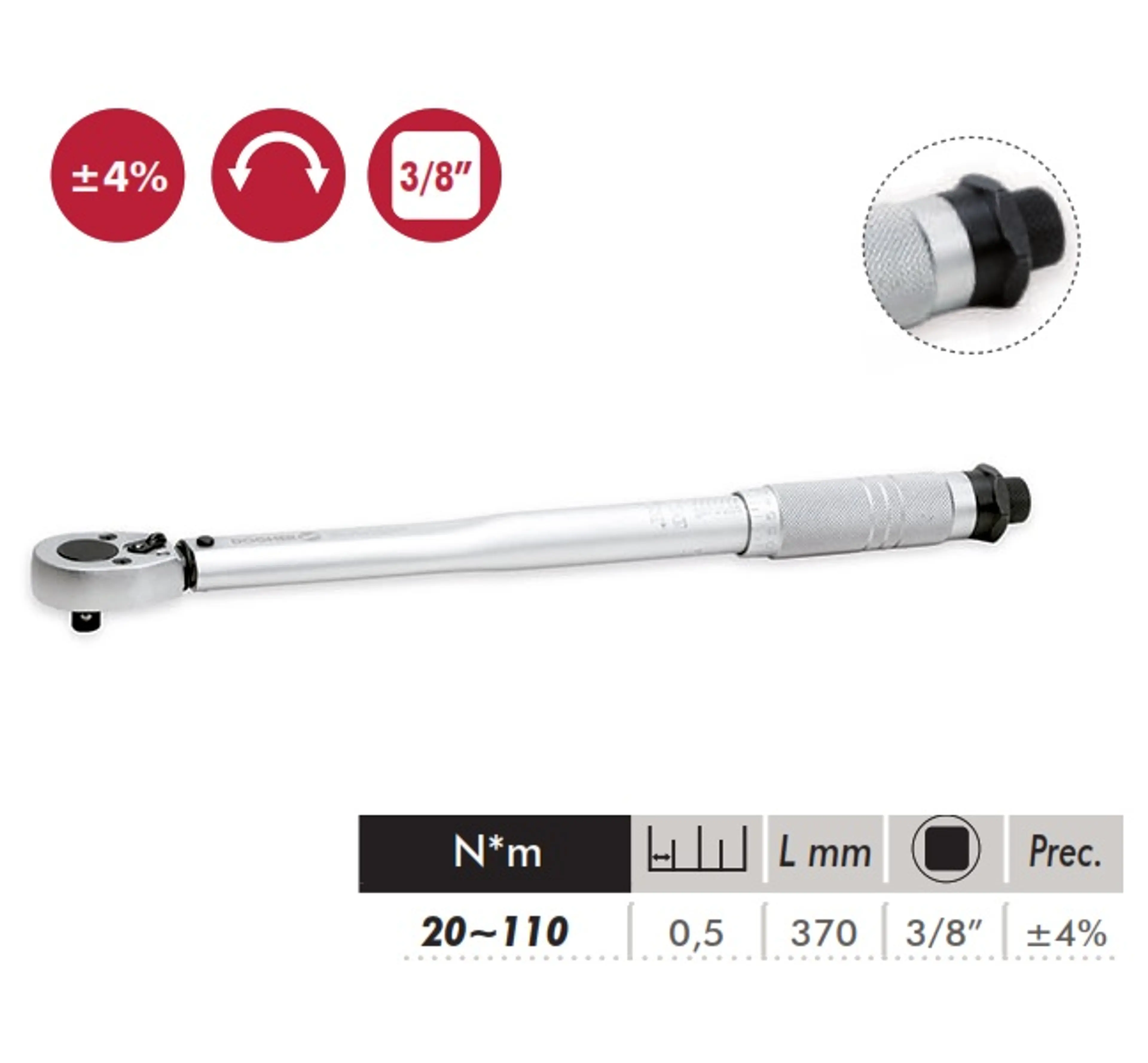 LLAVE DINAMOMETRICA ESTANDAR3/8 19-