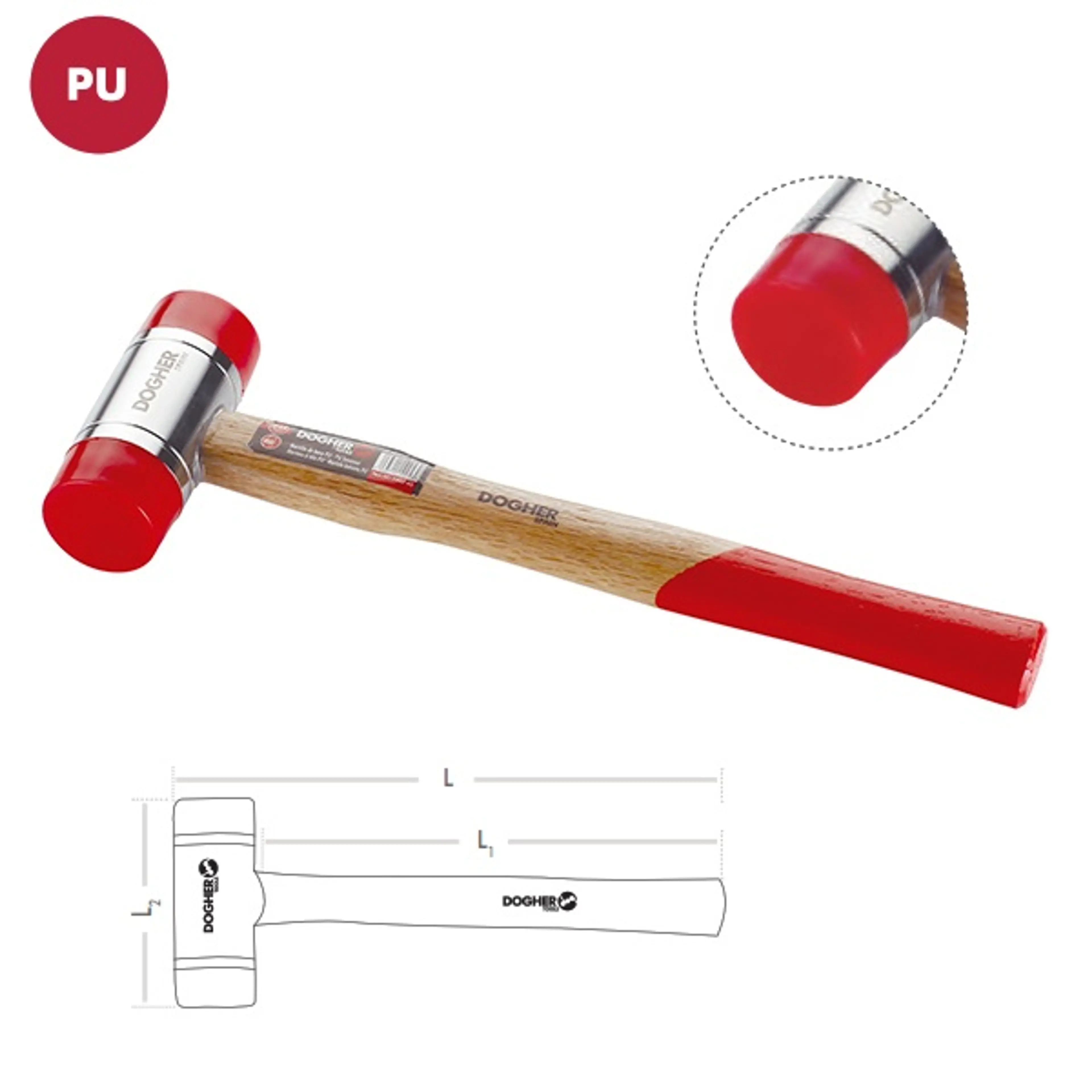 MARTILLO BOCA PU M/MADERA 28MM