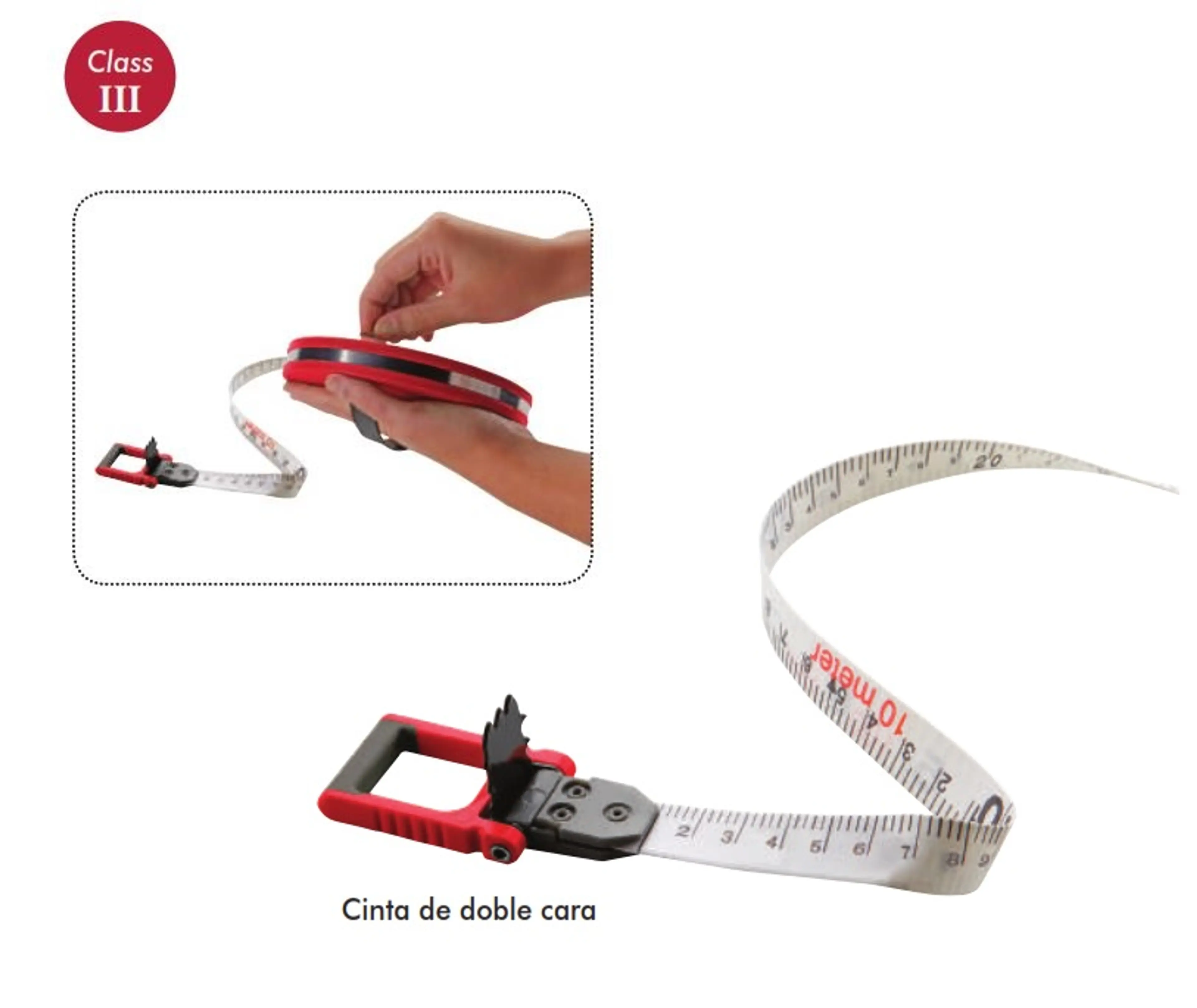 CINTA MÉTRICA FIB.VIDRIO 10M MM/SAE