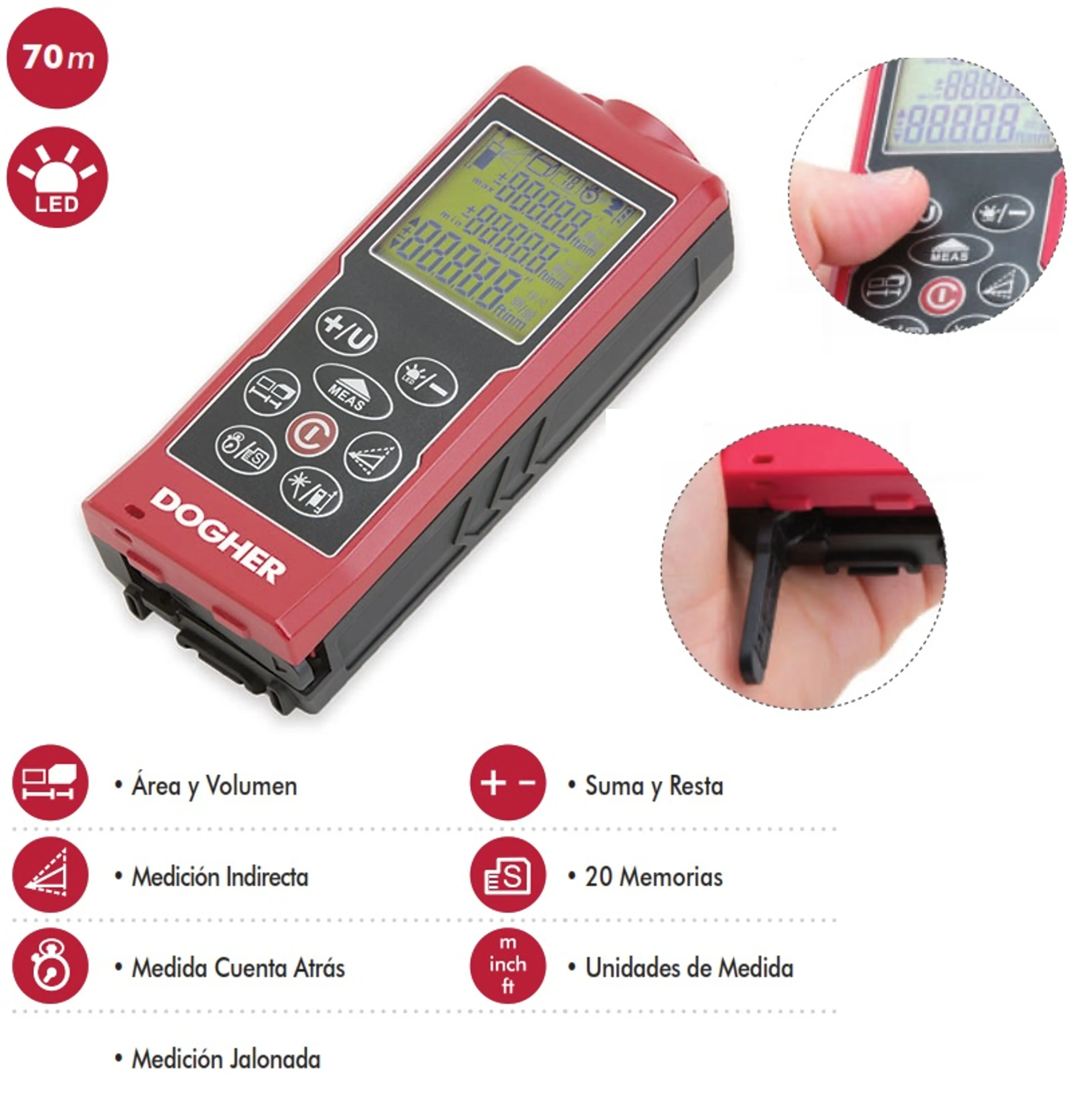 MEDIDOR LASER PROFESIONAL 70MTS