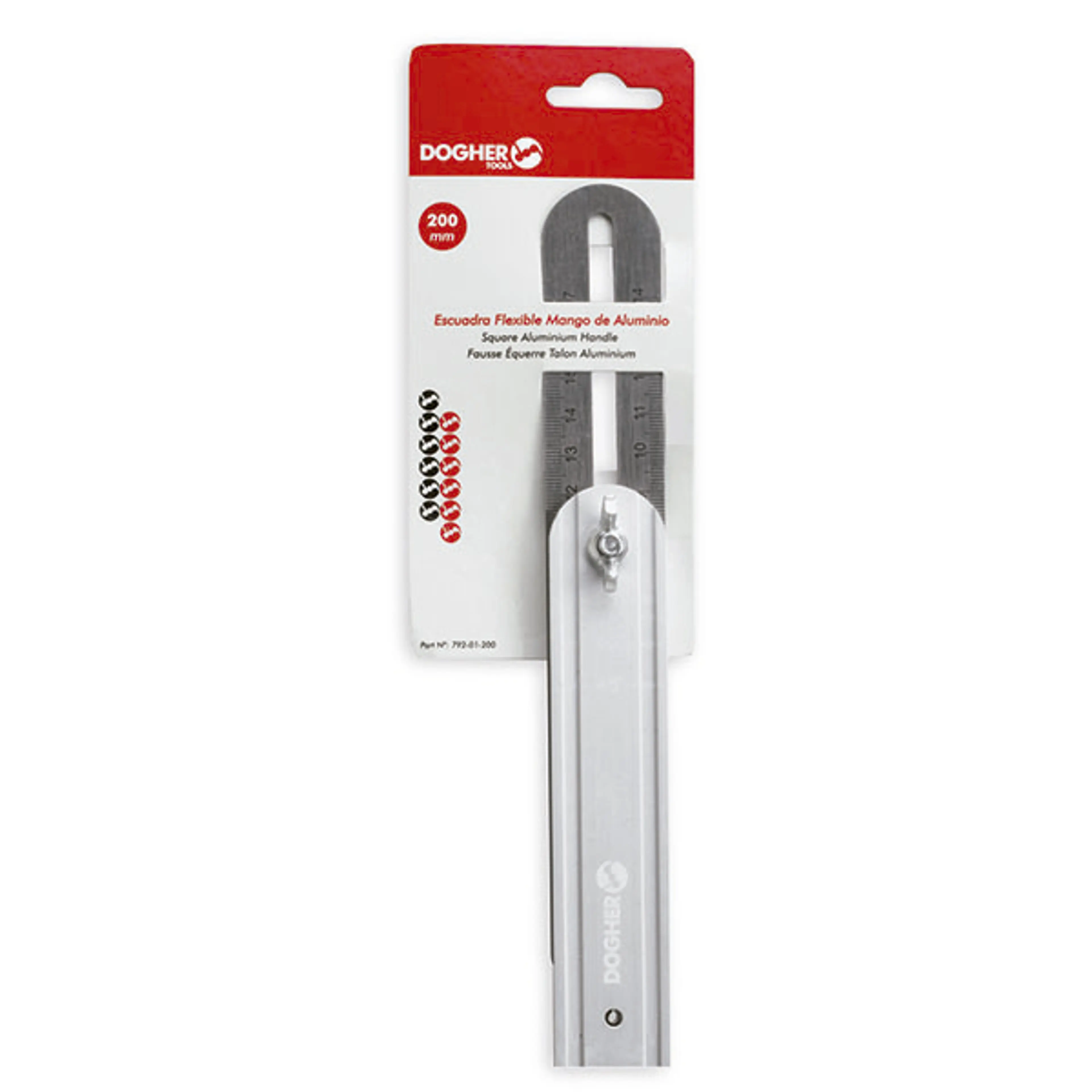 ESCUADRA FLEXIBLE MANGO ALUMINIO 20