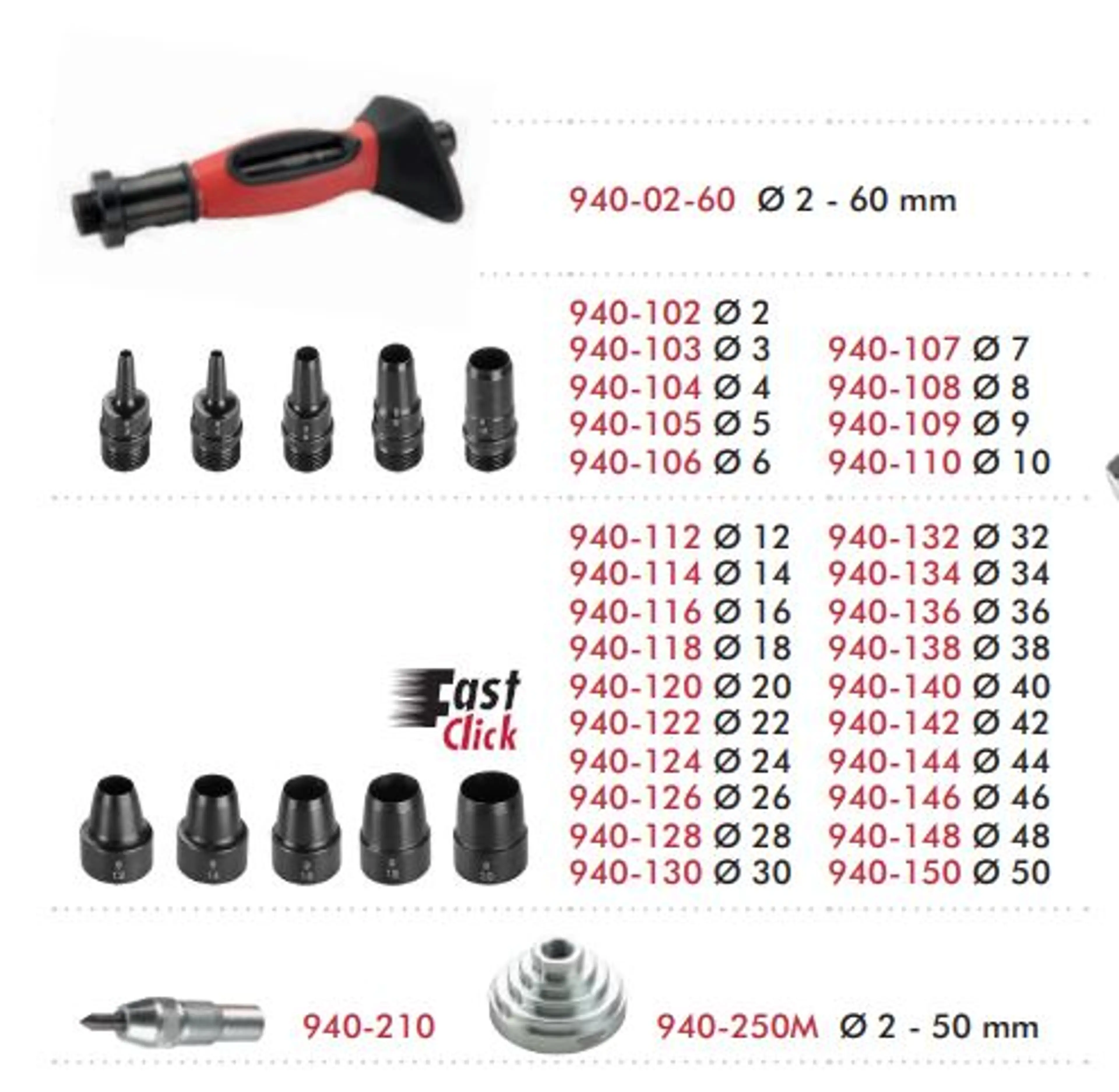 JUEGO SACABOCADOS BIMAT 2-50MM 32 P