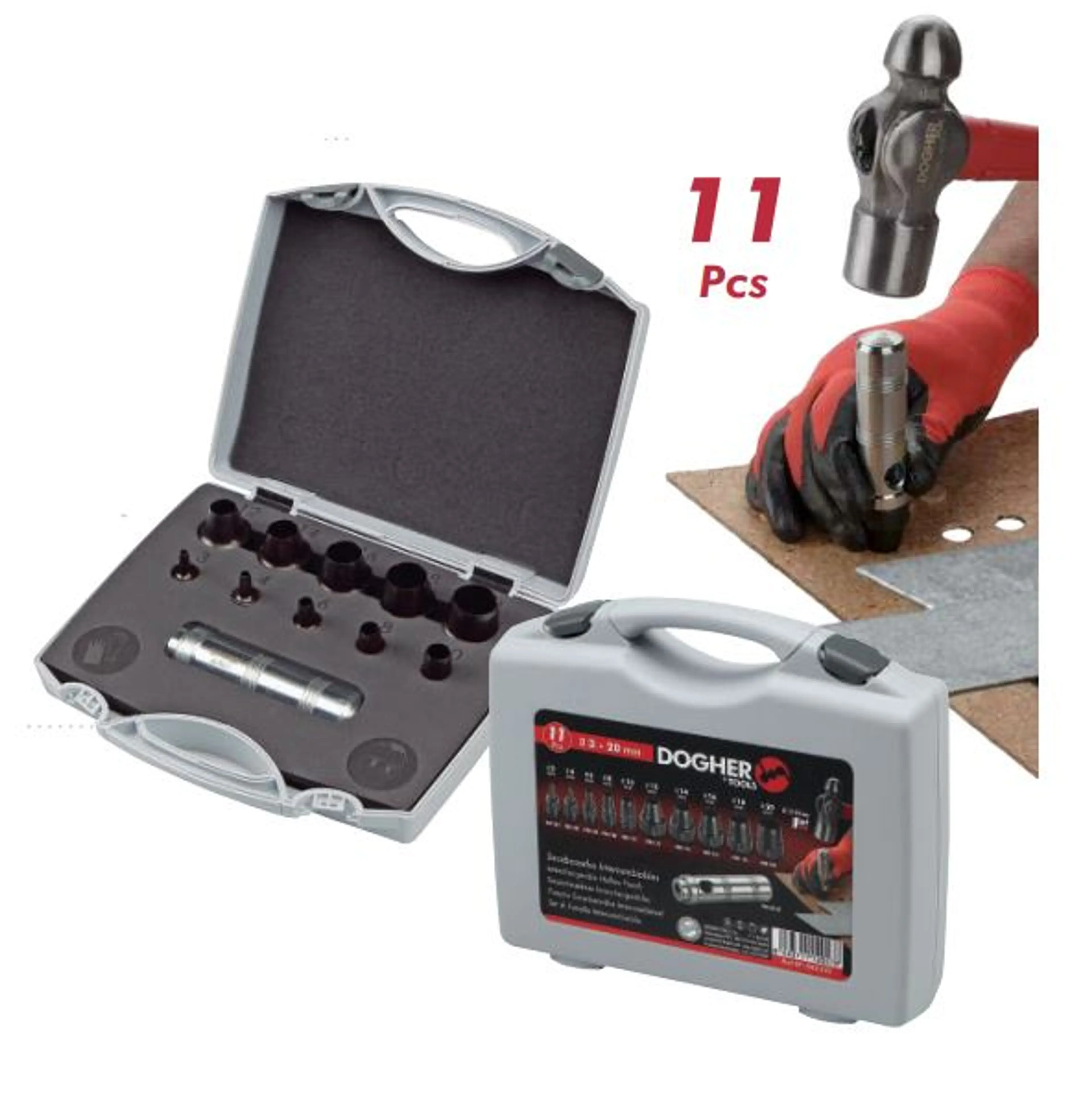 JUEGO SACABOCADOS 3-20MM 11 PZAS