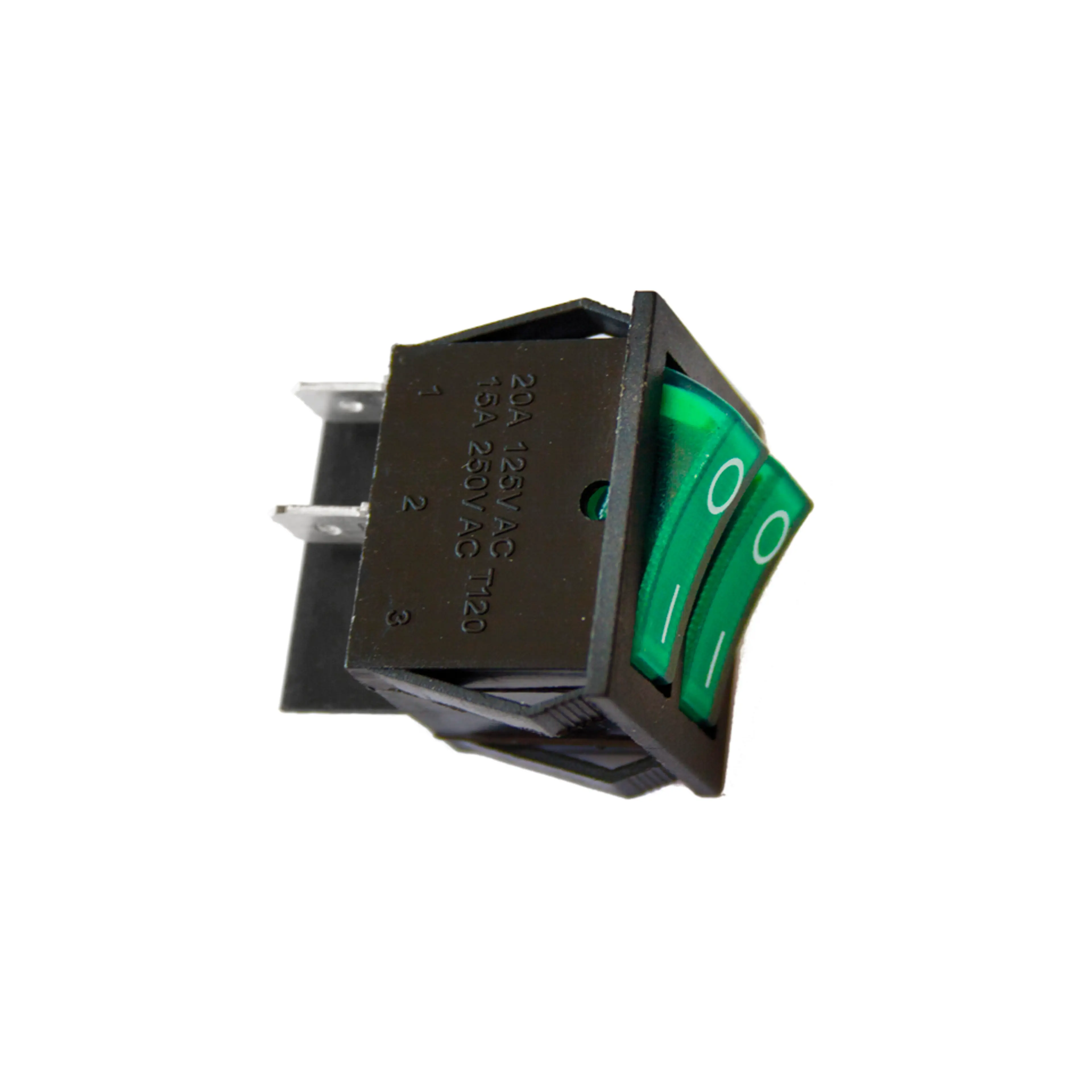 INTERRUPTOR DOBLE 15A 250V VERDE