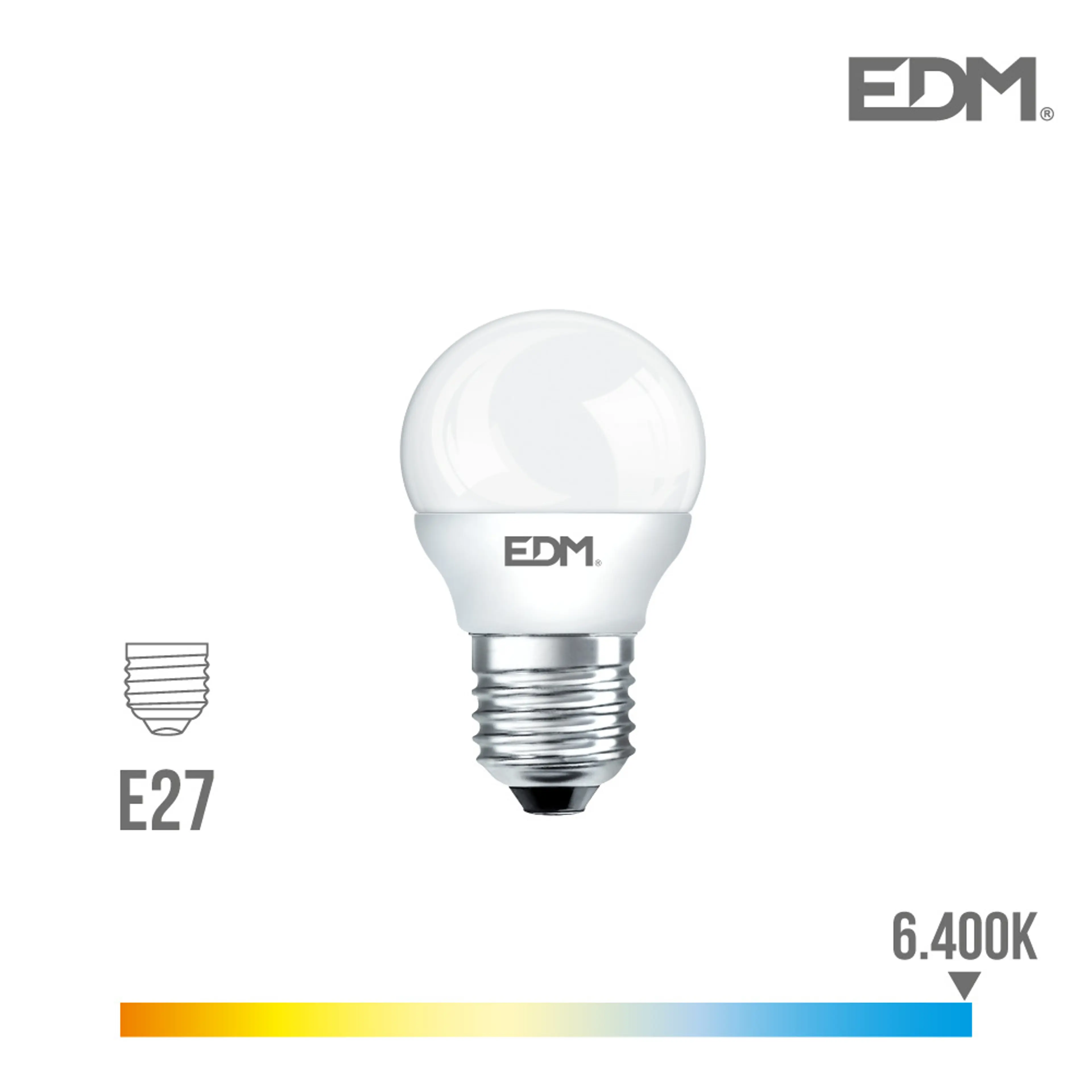 BOMBILLA LED ESFERICA E27 7W FRIA